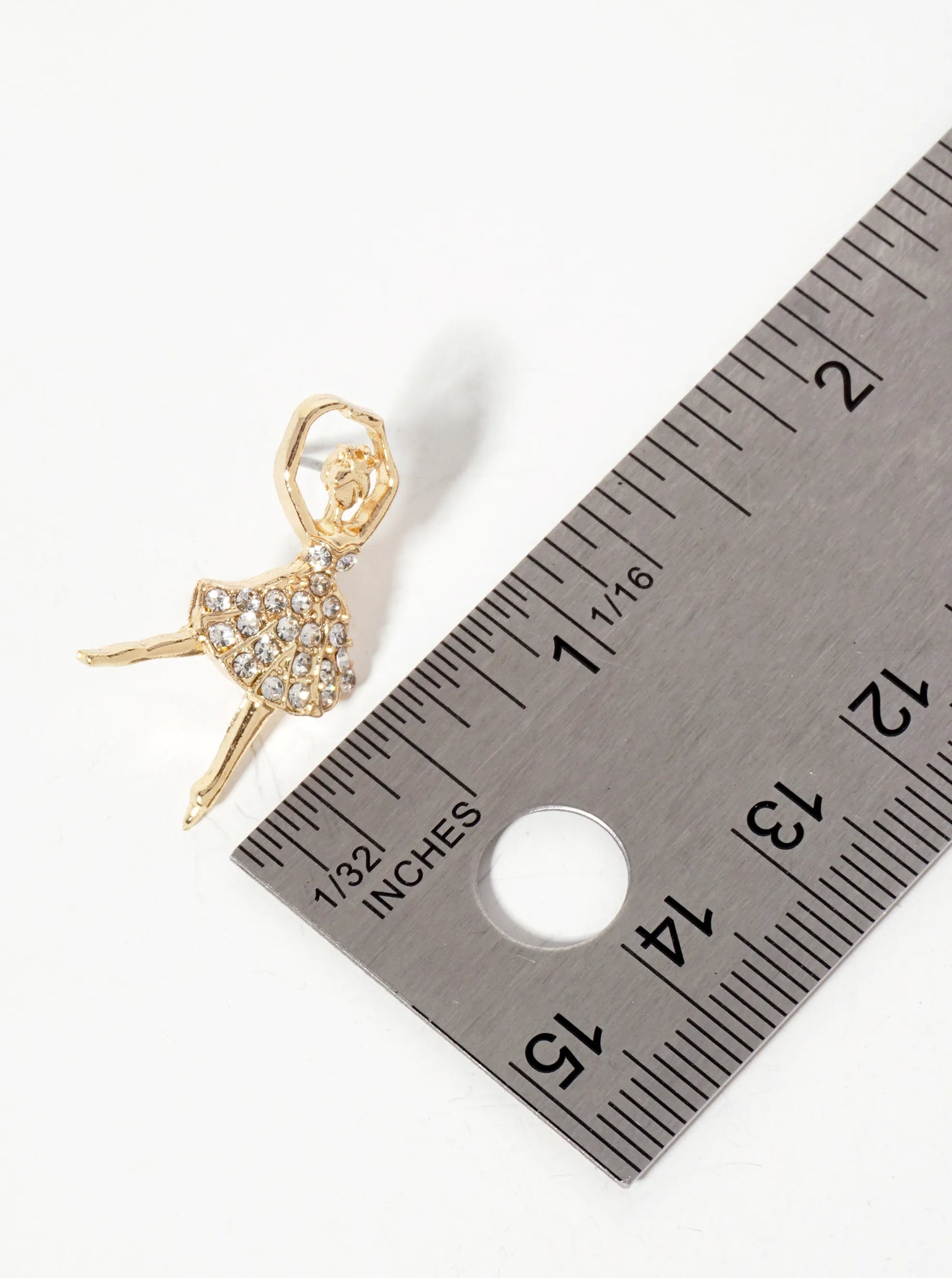 Crystal-Pave Ballerina Stud Earrings