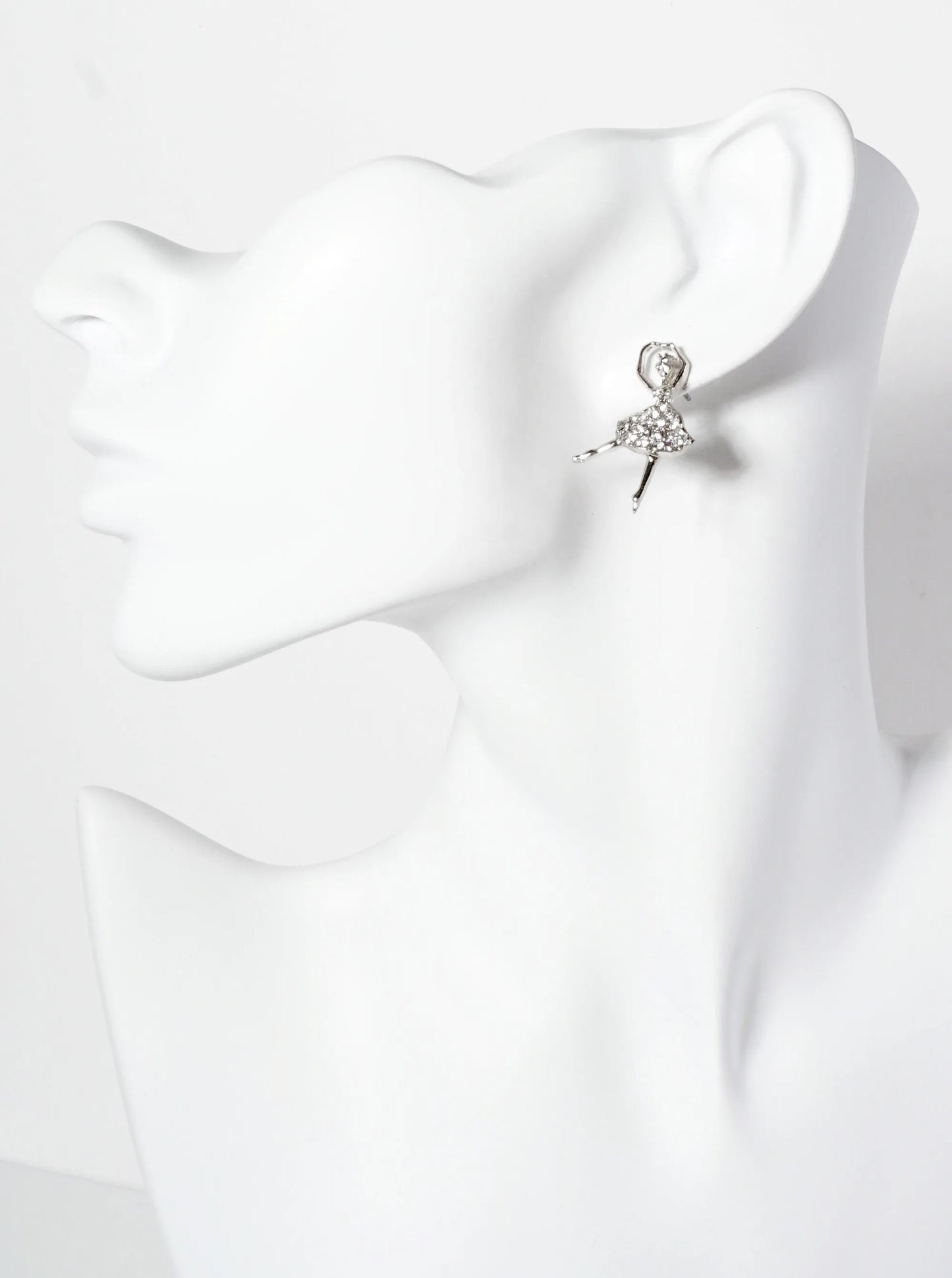Crystal-Pave Ballerina Stud Earrings