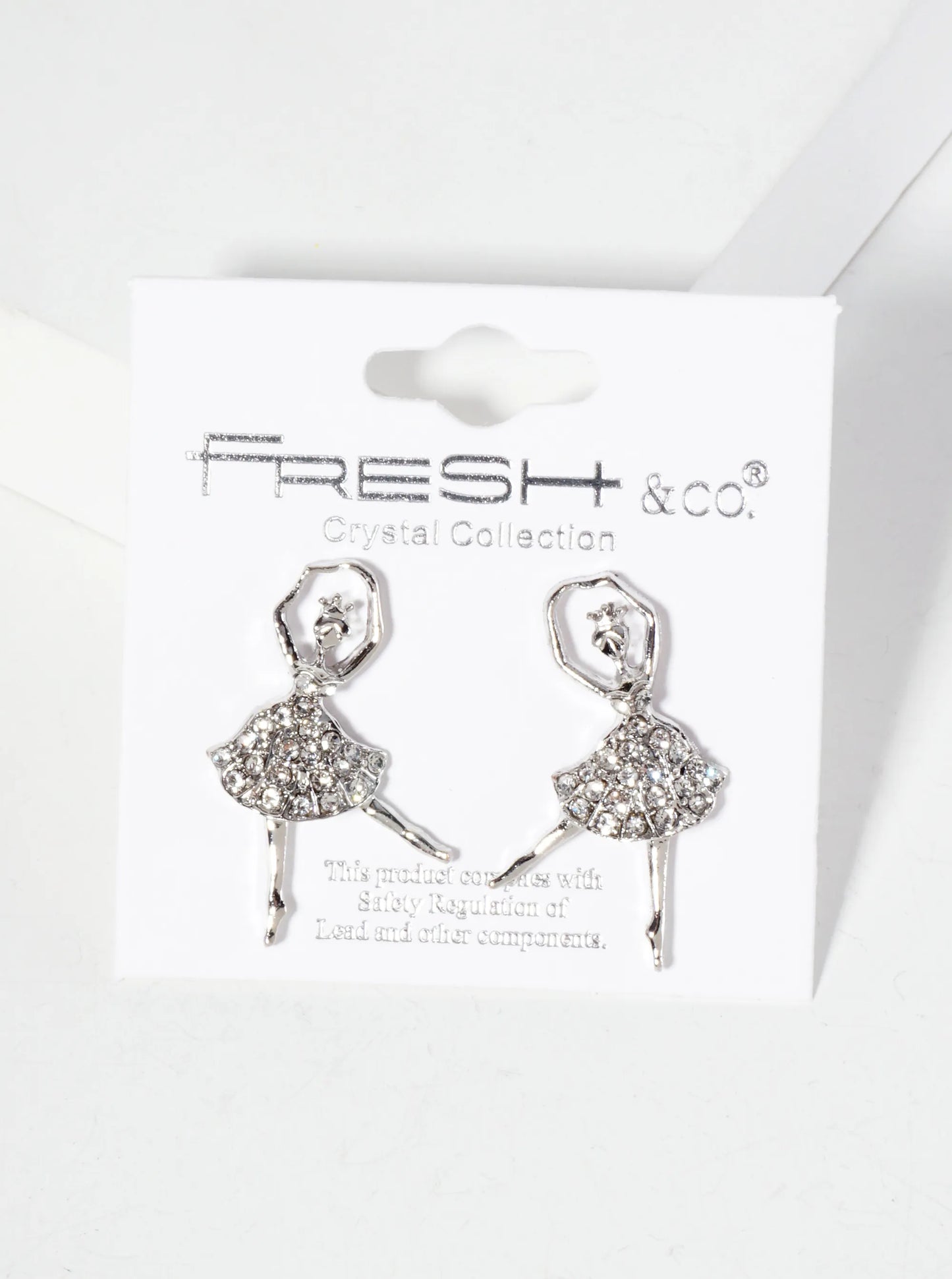 Crystal-Pave Ballerina Stud Earrings