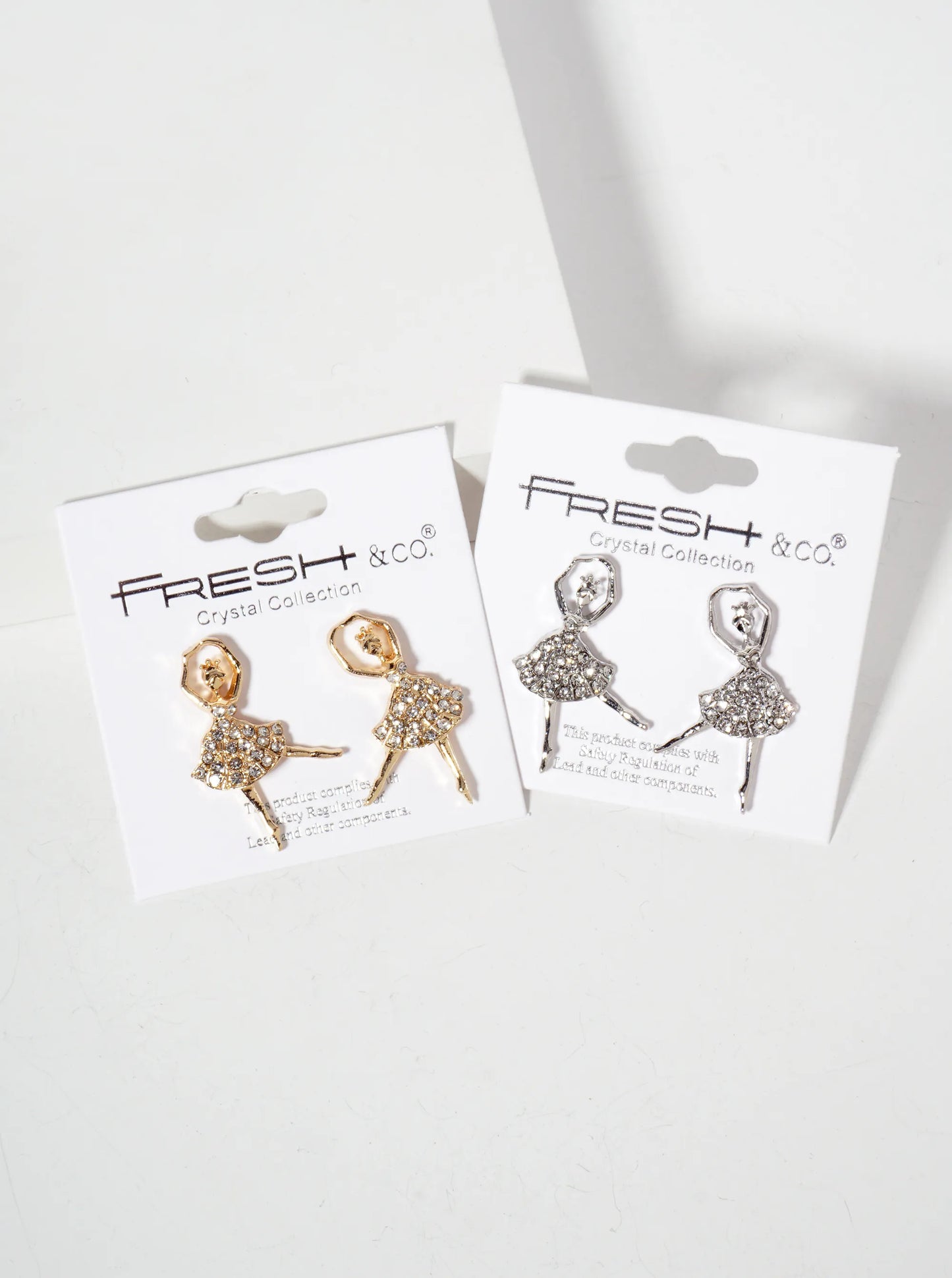 Crystal-Pave Ballerina Stud Earrings