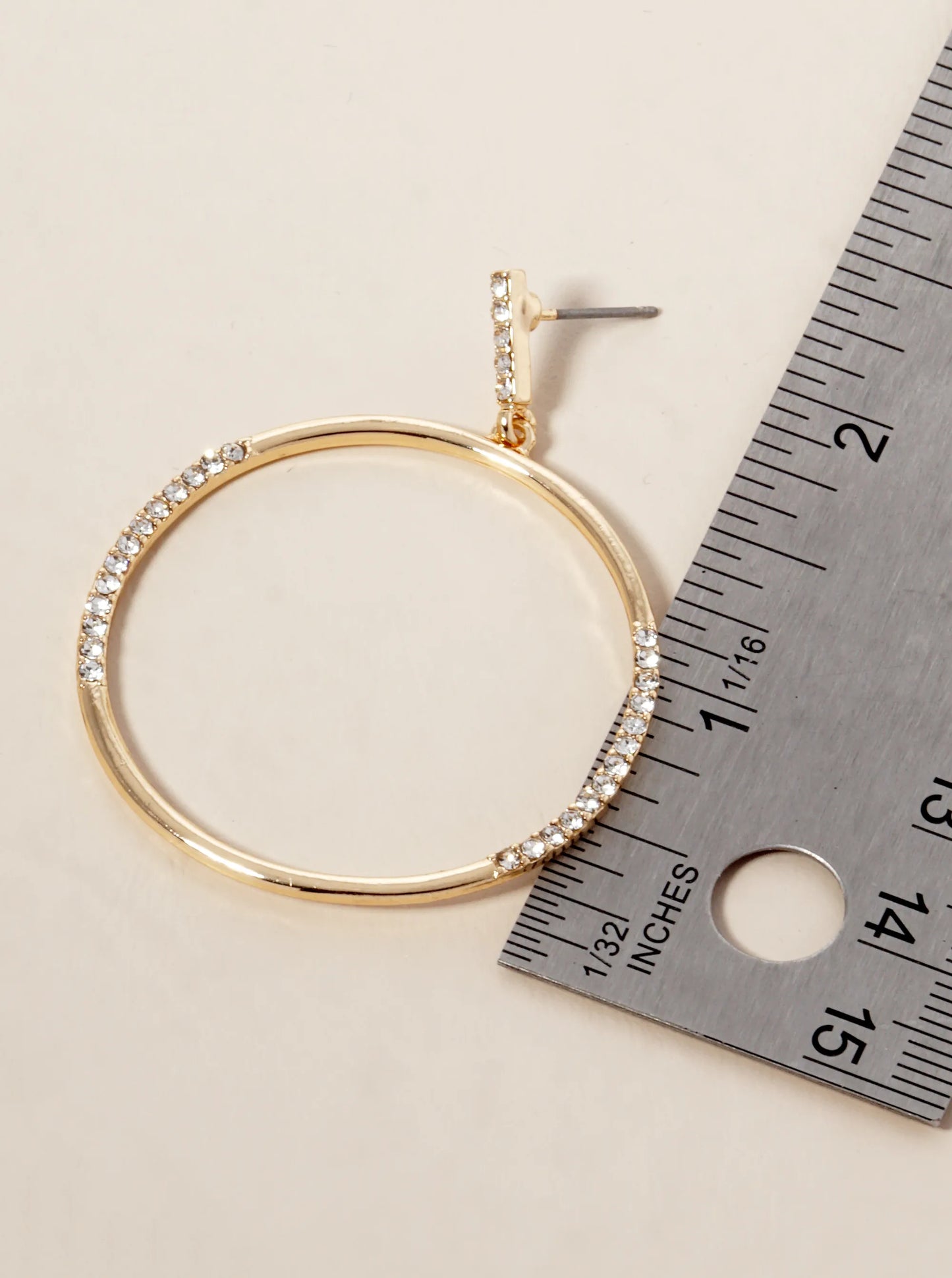 Crystal Pave Circle Drop Dangle Post Earrings