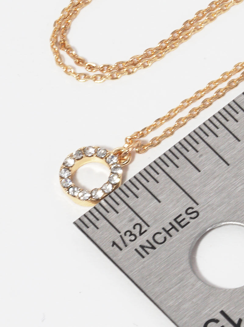 CRYSTAL STONE PAVE CHEVRON PENDANT NECKLACE
