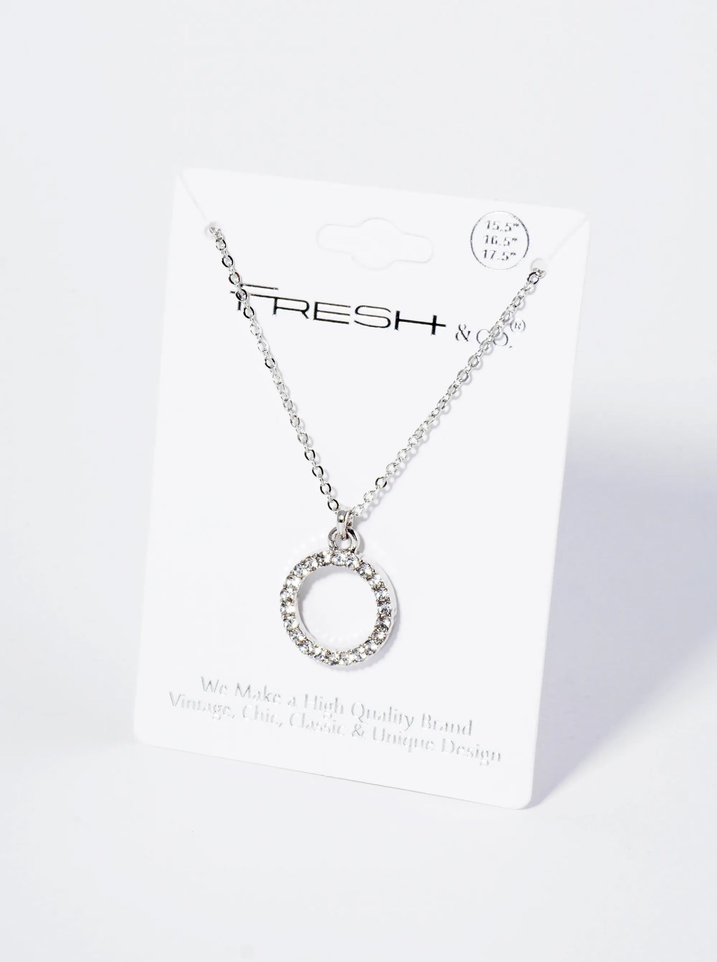 Crystal Pave Circle Pendant Necklace