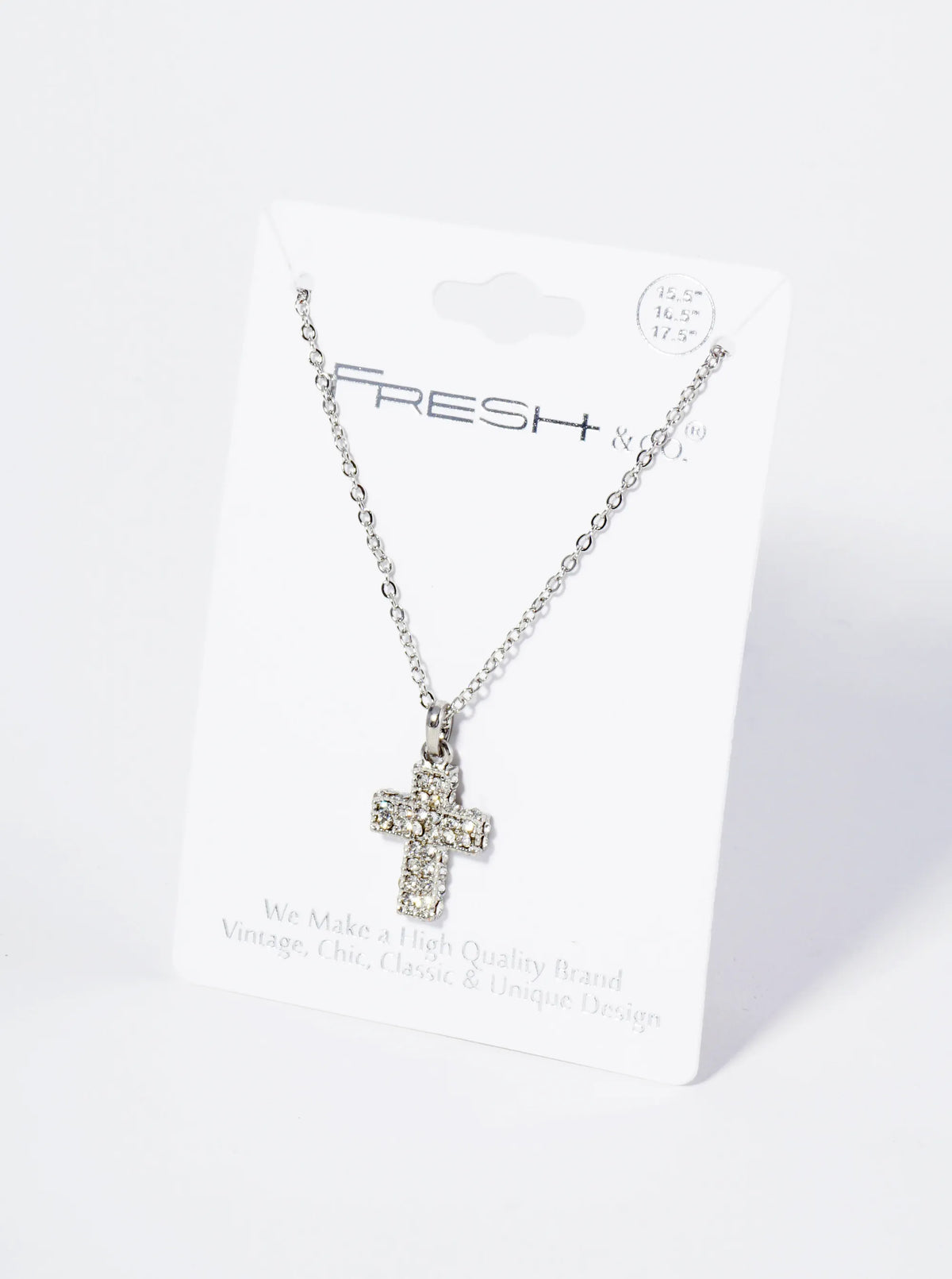 Crystal Pave Cross Pendant Necklace