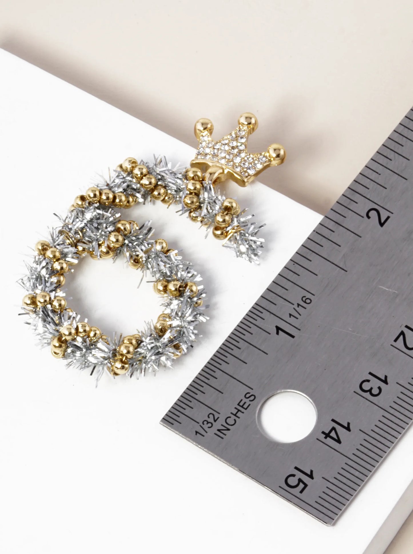 Crystal Pave Crown 60th Birthday Celebration Earrings