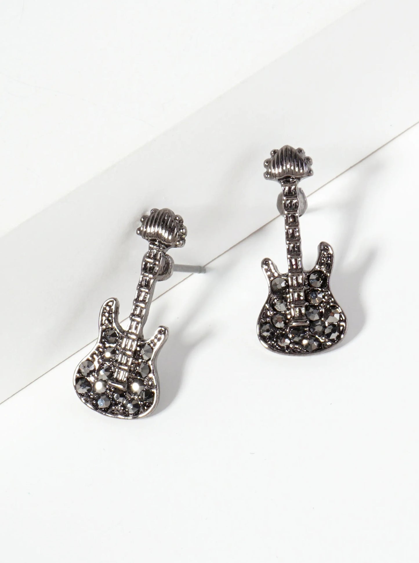 Crystal Pave Electric Guitar Stud Earrings