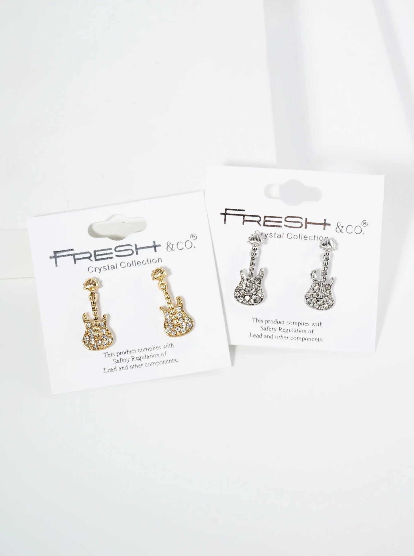 Crystal Pave Electric Guitar Stud Earrings
