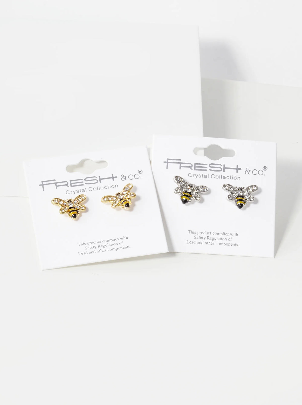 Crystal Pave Enamel 10mm Honey Bee Stud Earrings