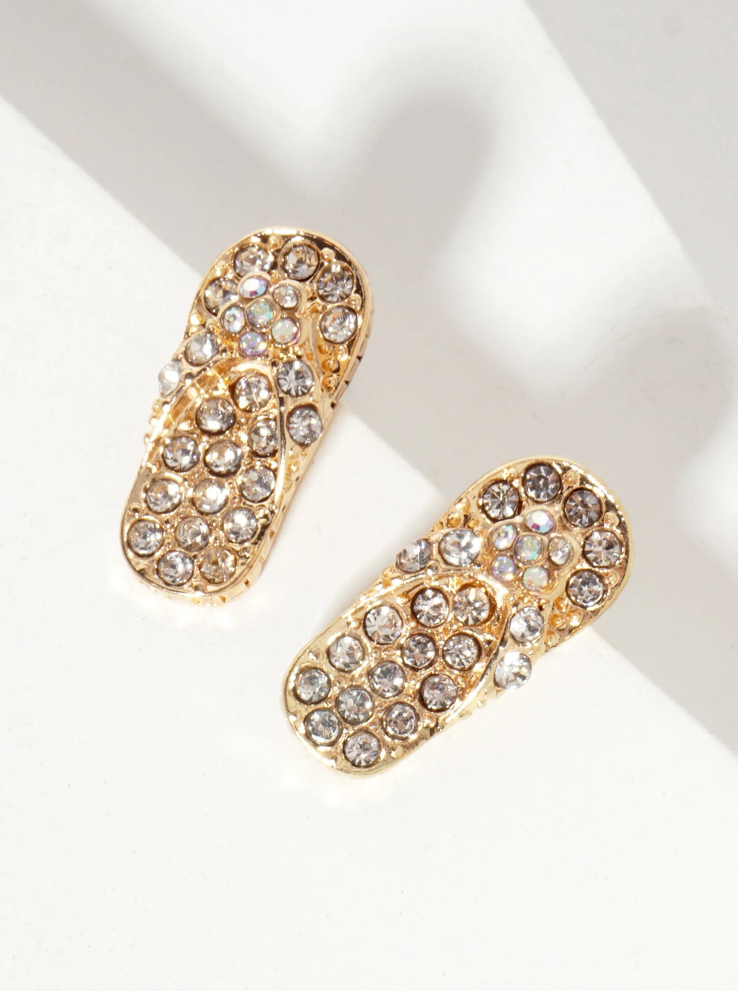 Crystal-Pave Flip-Flop Stud Earrings
