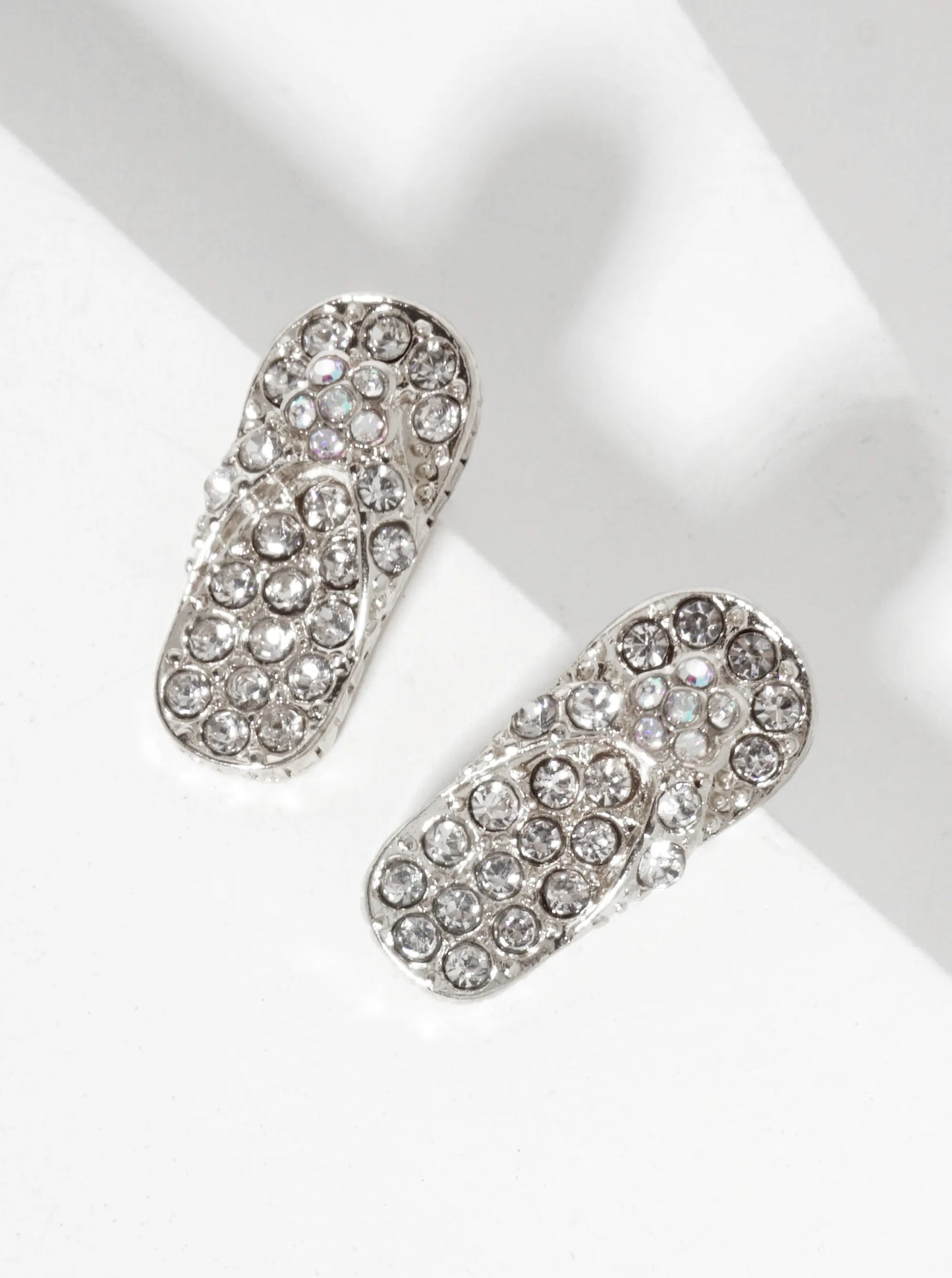 Crystal-Pave Flip-Flop Stud Earrings