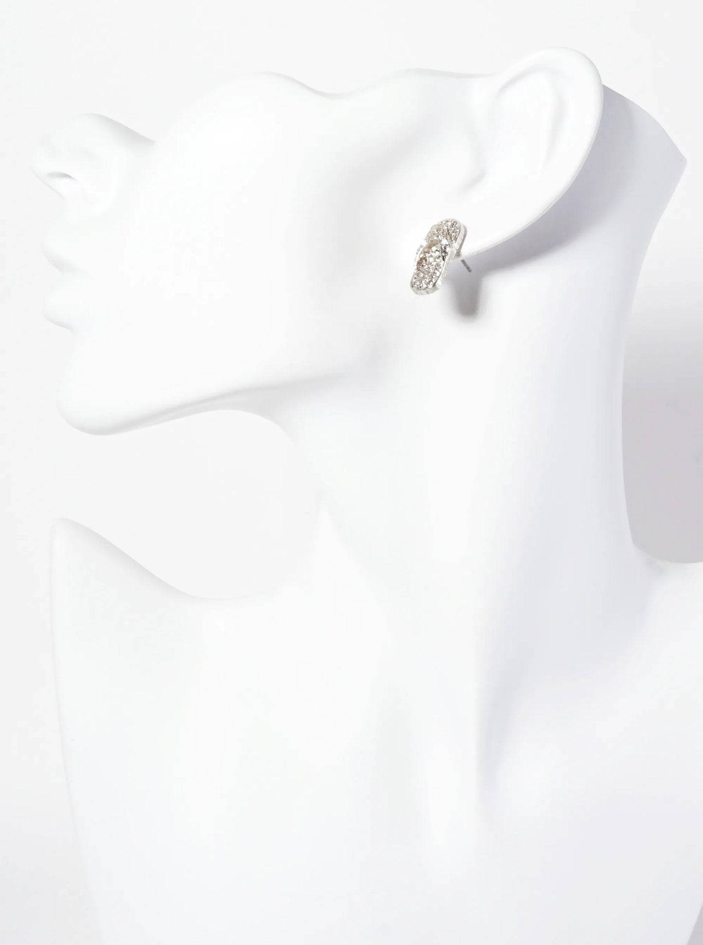 Crystal-Pave Flip-Flop Stud Earrings