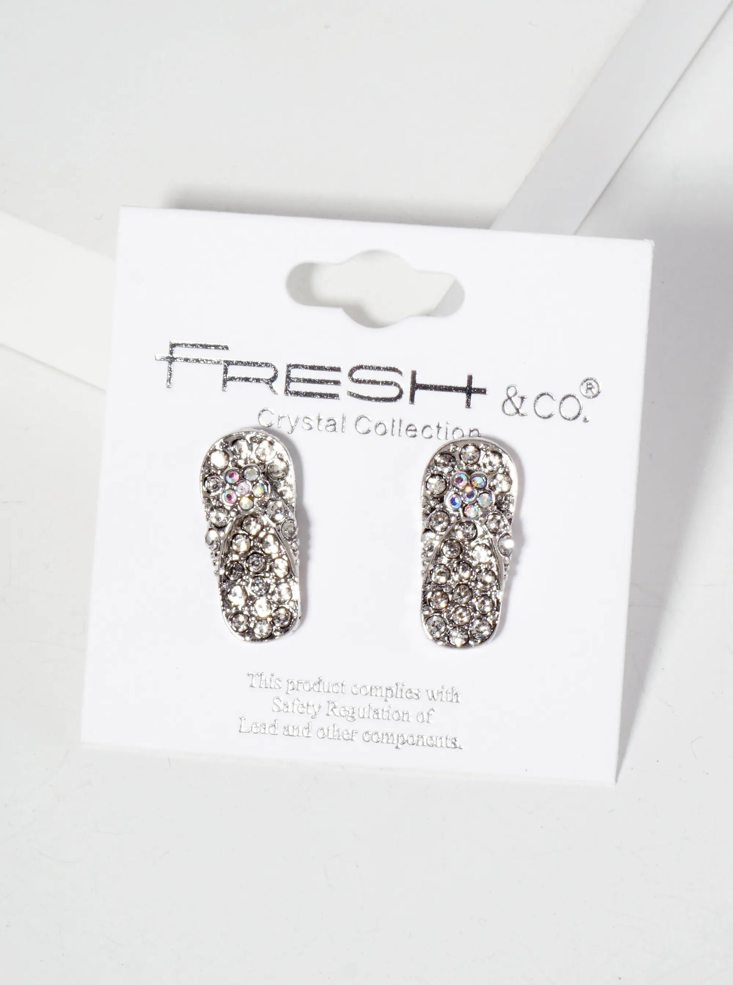 Crystal-Pave Flip-Flop Stud Earrings
