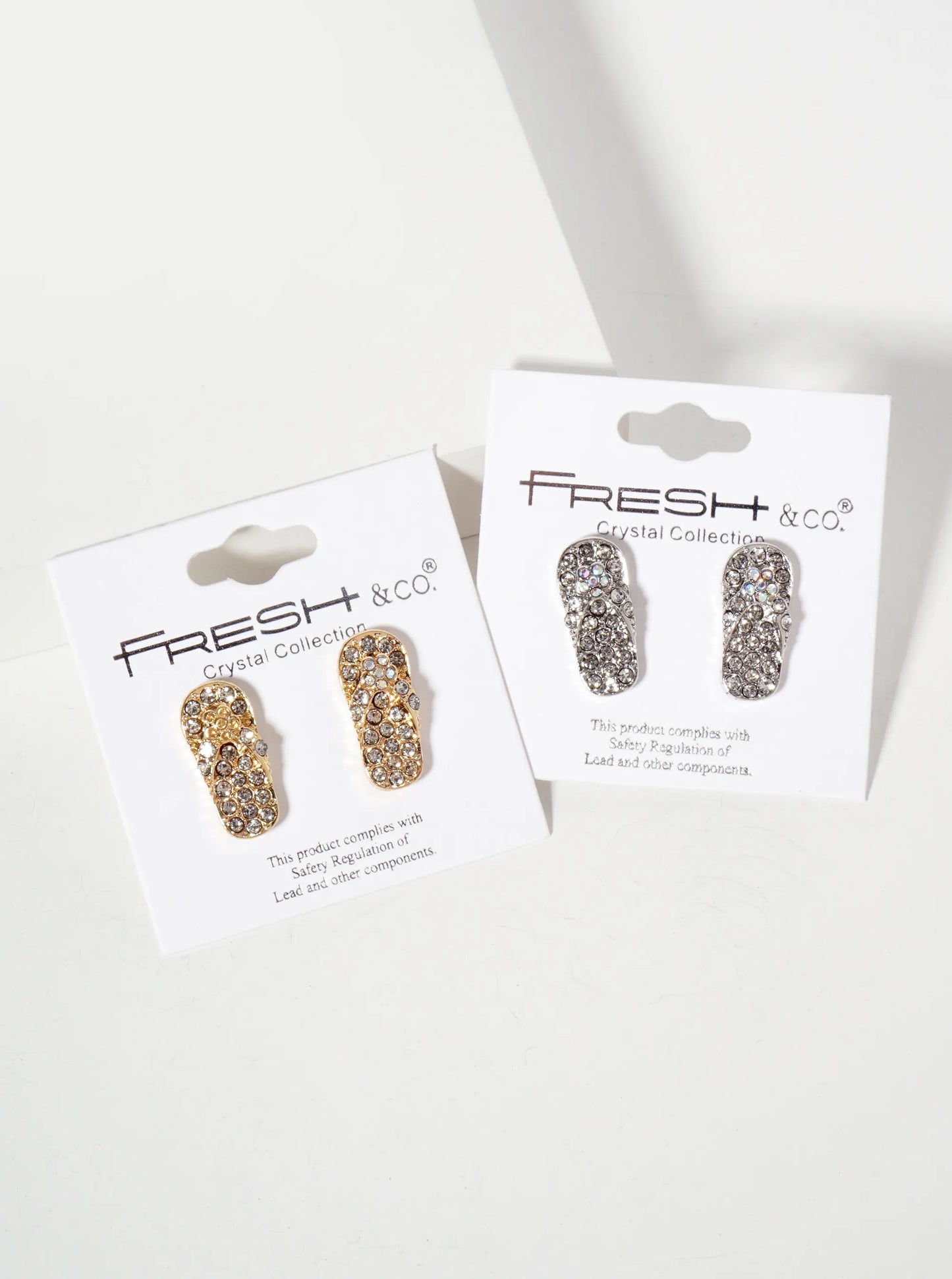 Crystal-Pave Flip-Flop Stud Earrings