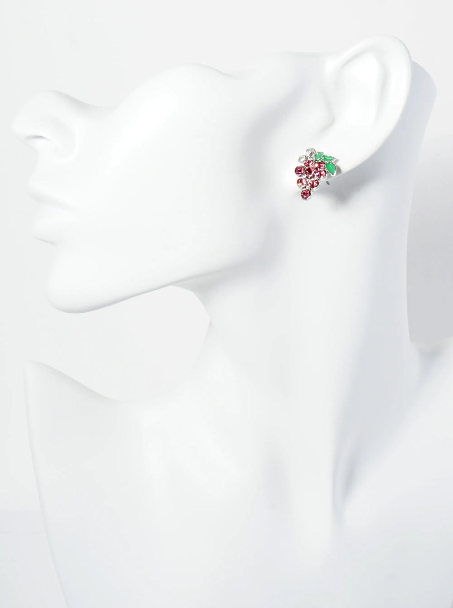 Crystal Pave Grape Post Stud Earrings
