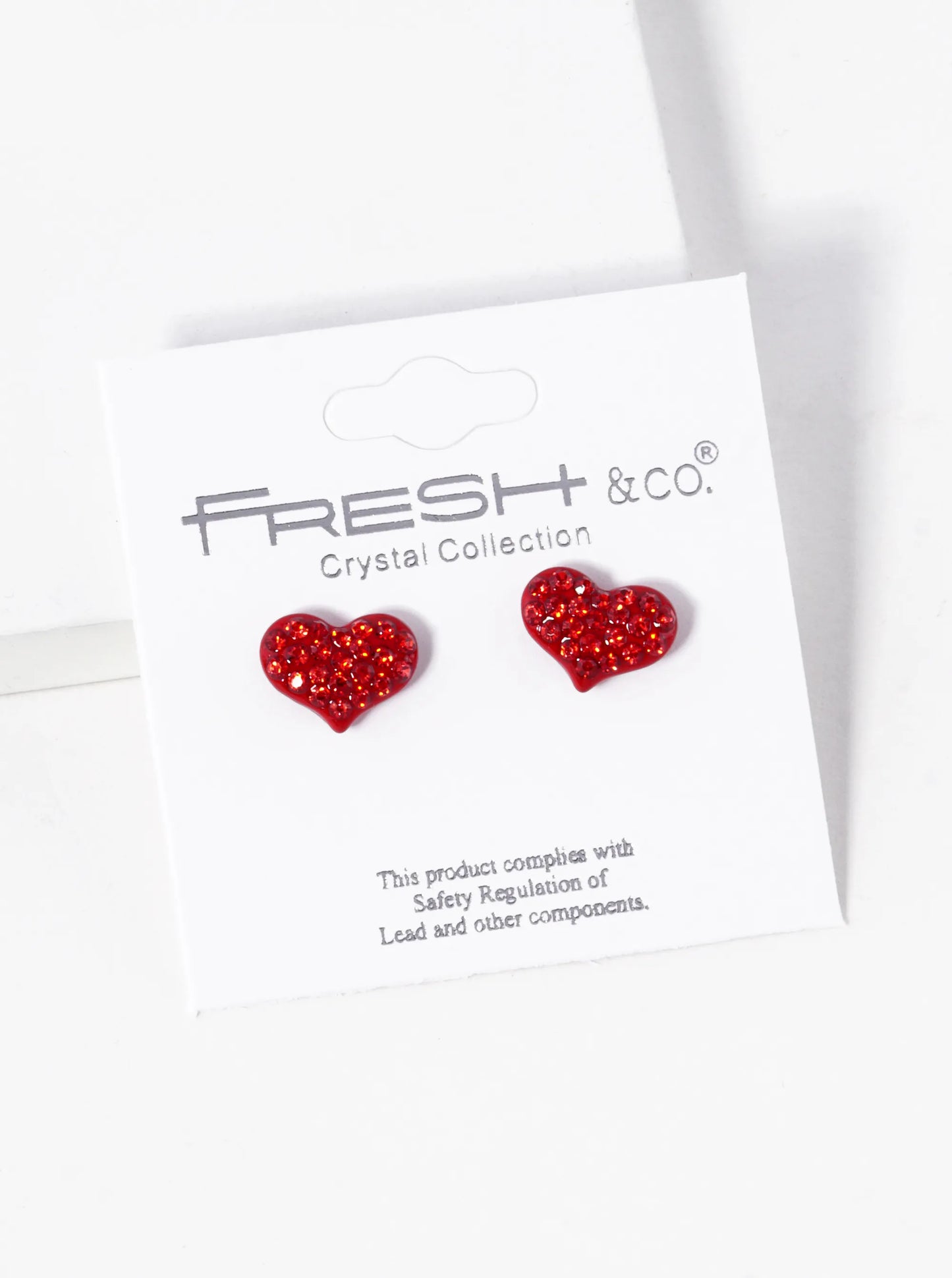 Crystal Pave Heart Stud Earrings