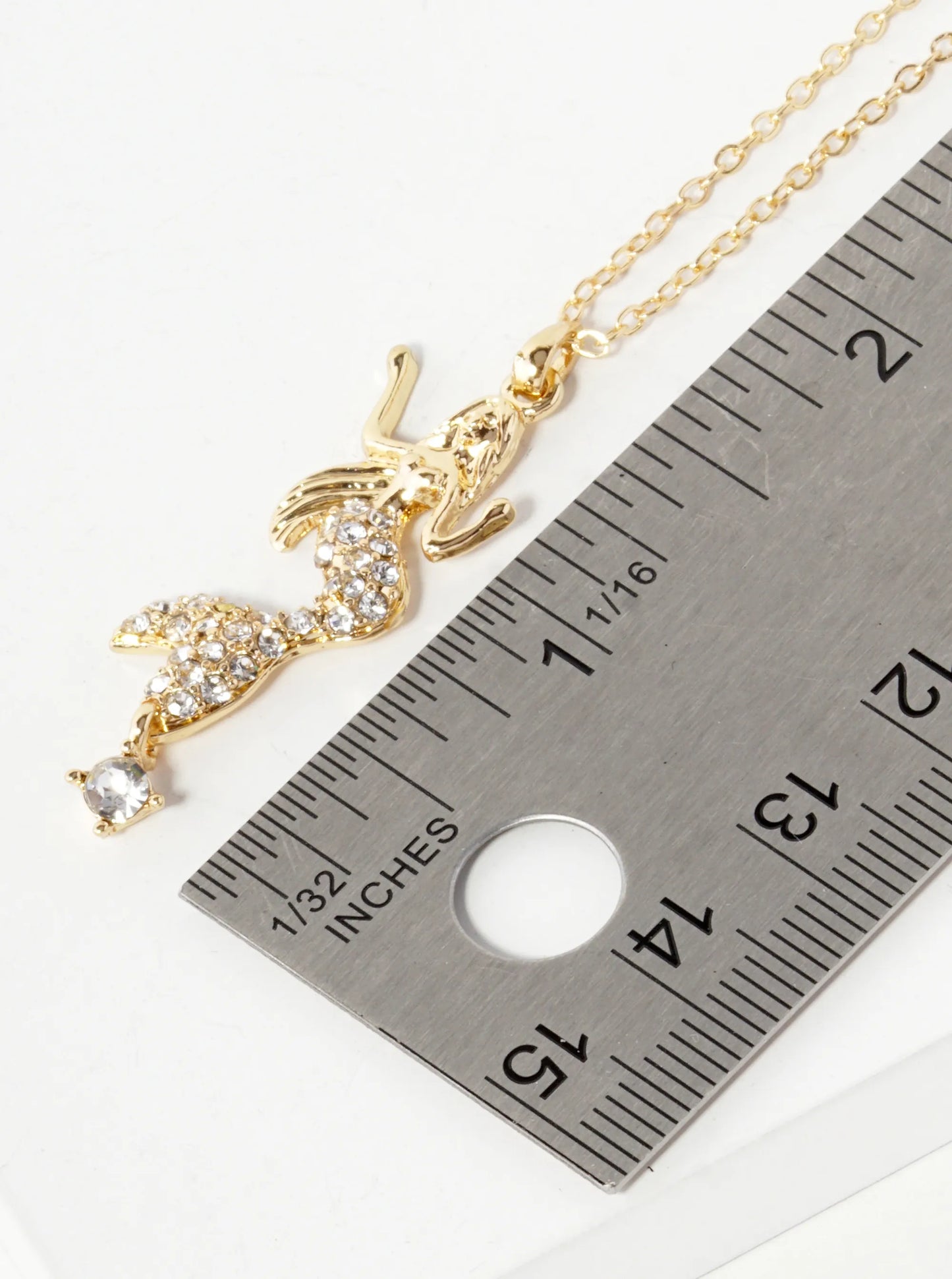 Crystal Pave Mermaid Pendant Necklace