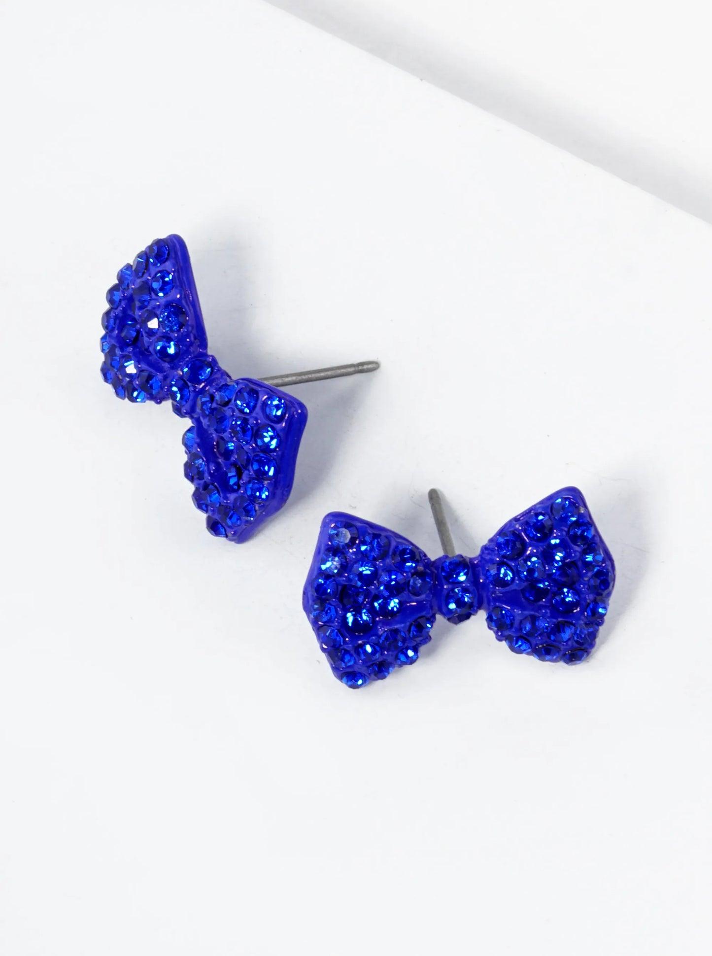 Crystal Pave Ribbon Bow Stud Earrings