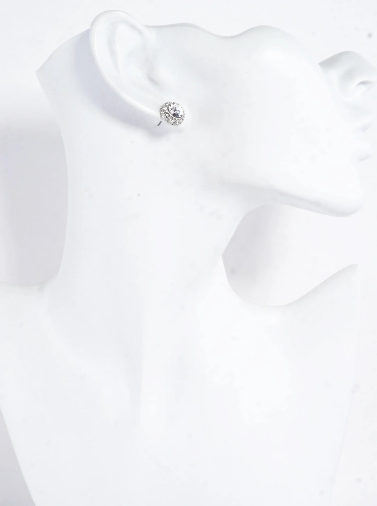 Crystal Pave Round Dome Earrings