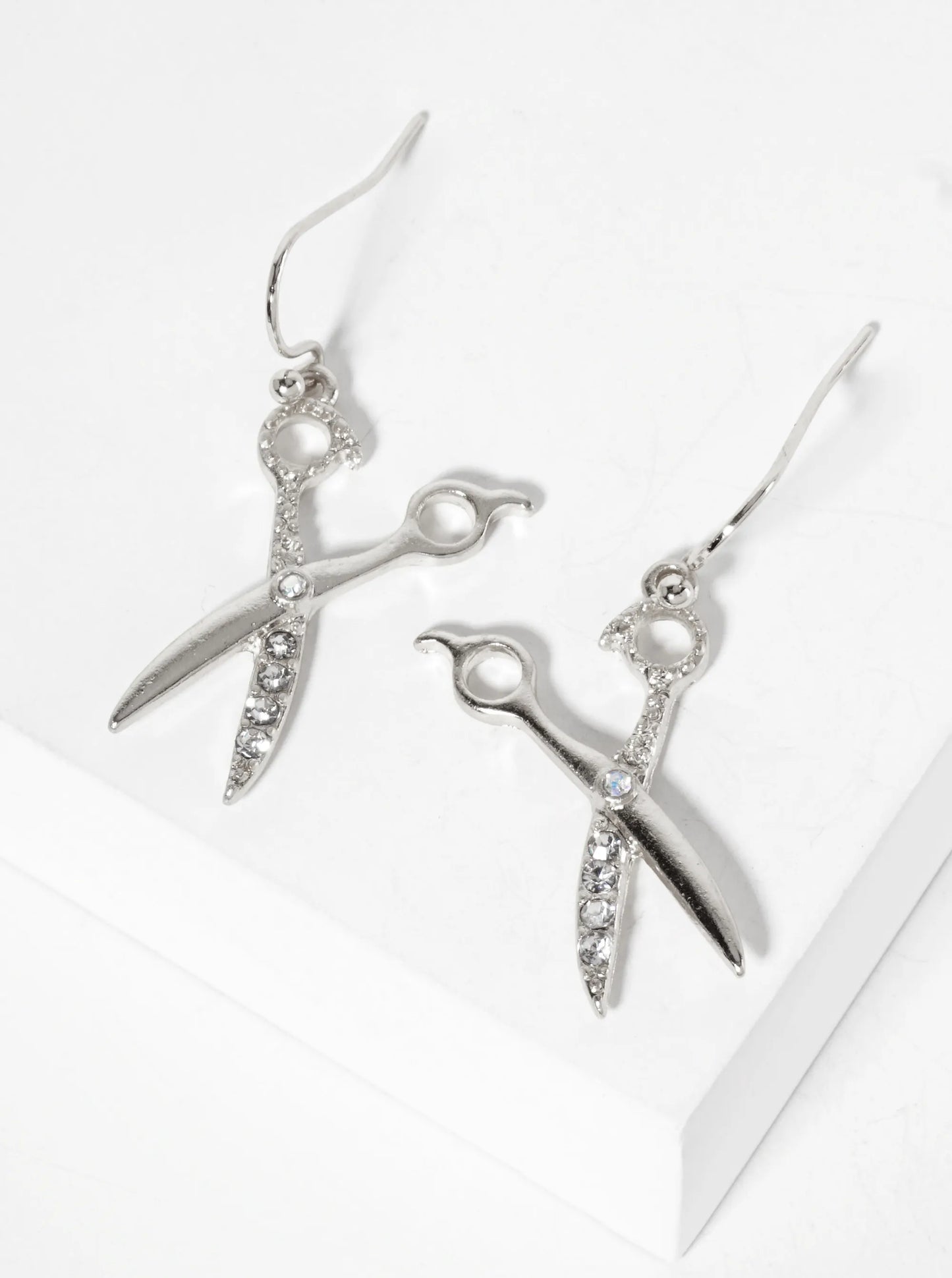 Crystal-Pave Scissors Drop Dangle Earrings