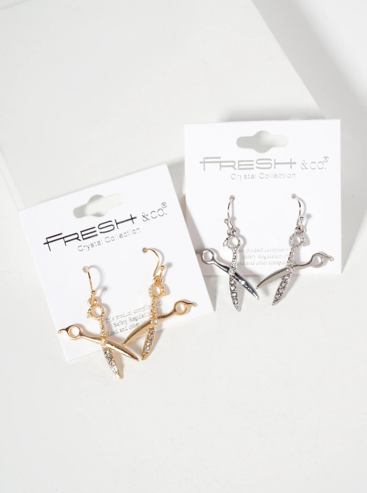 Crystal-Pave Scissors Drop Dangle Earrings