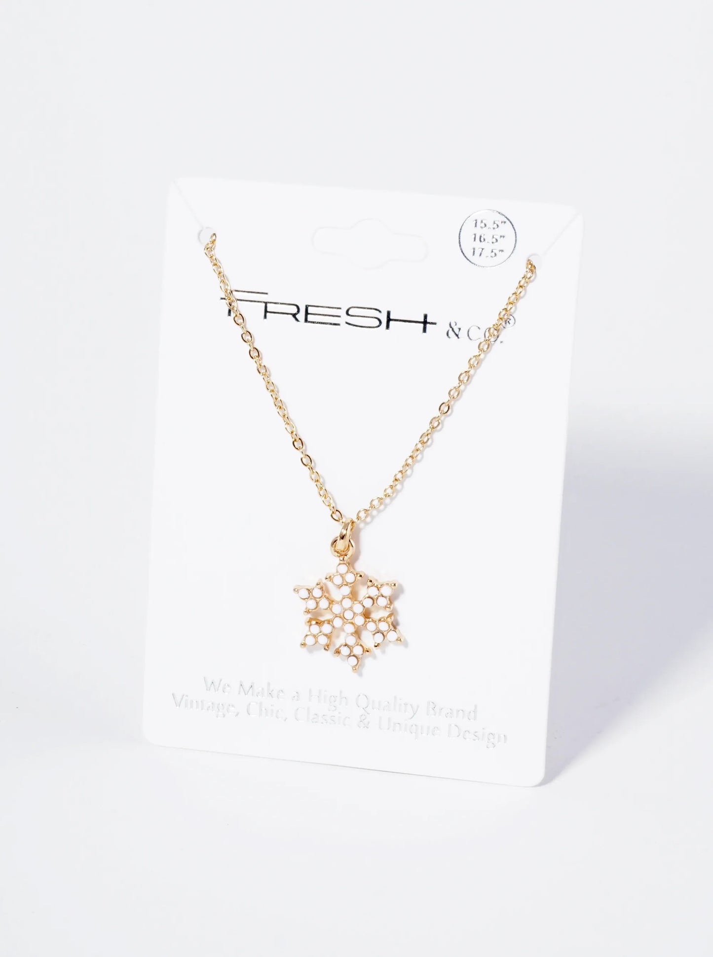 Crystal Pave Snowflake Pendant Necklace