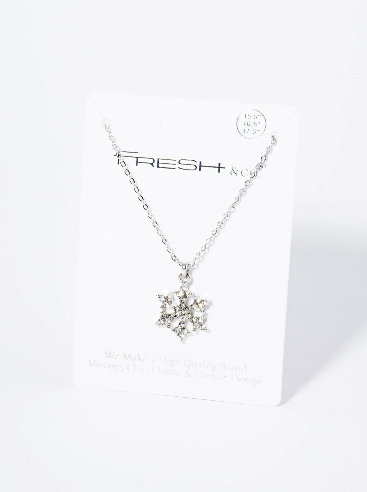 Crystal Pave Snowflake Pendant Necklace