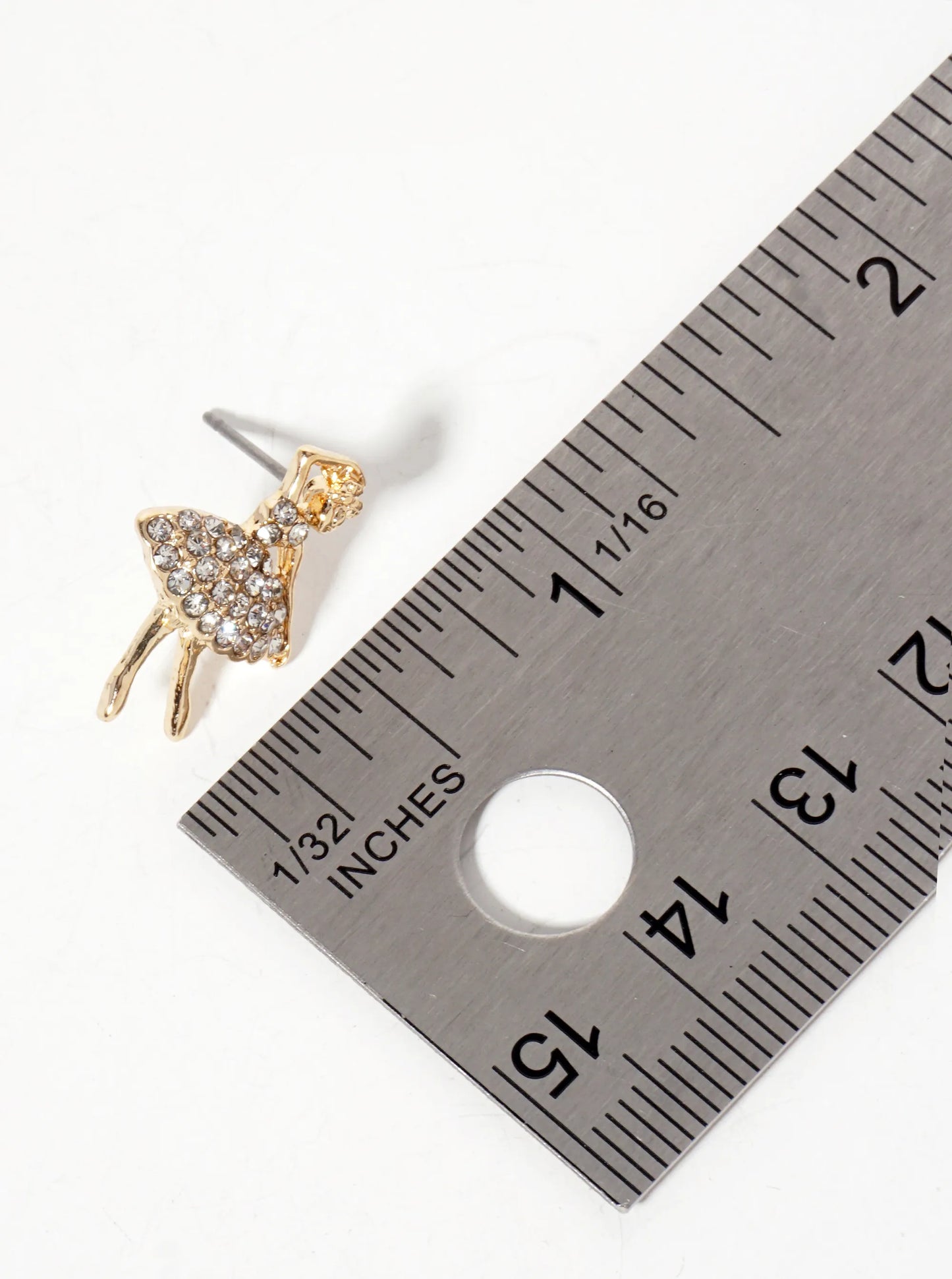 Crystal-Pave Symmetrical Ballerina Stud Earrings