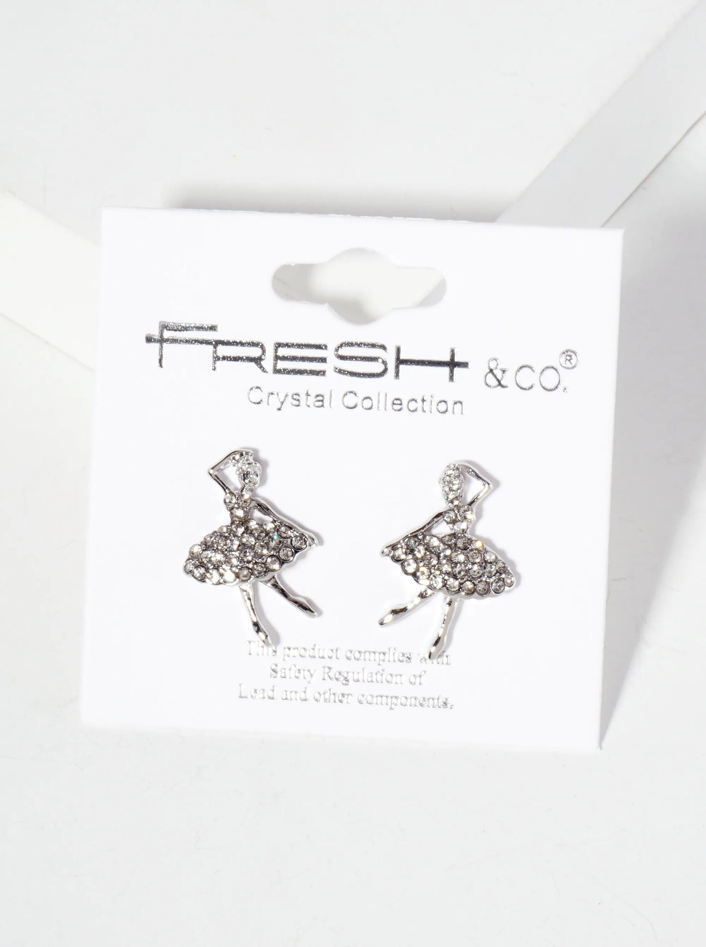 Crystal-Pave Symmetrical Ballerina Stud Earrings
