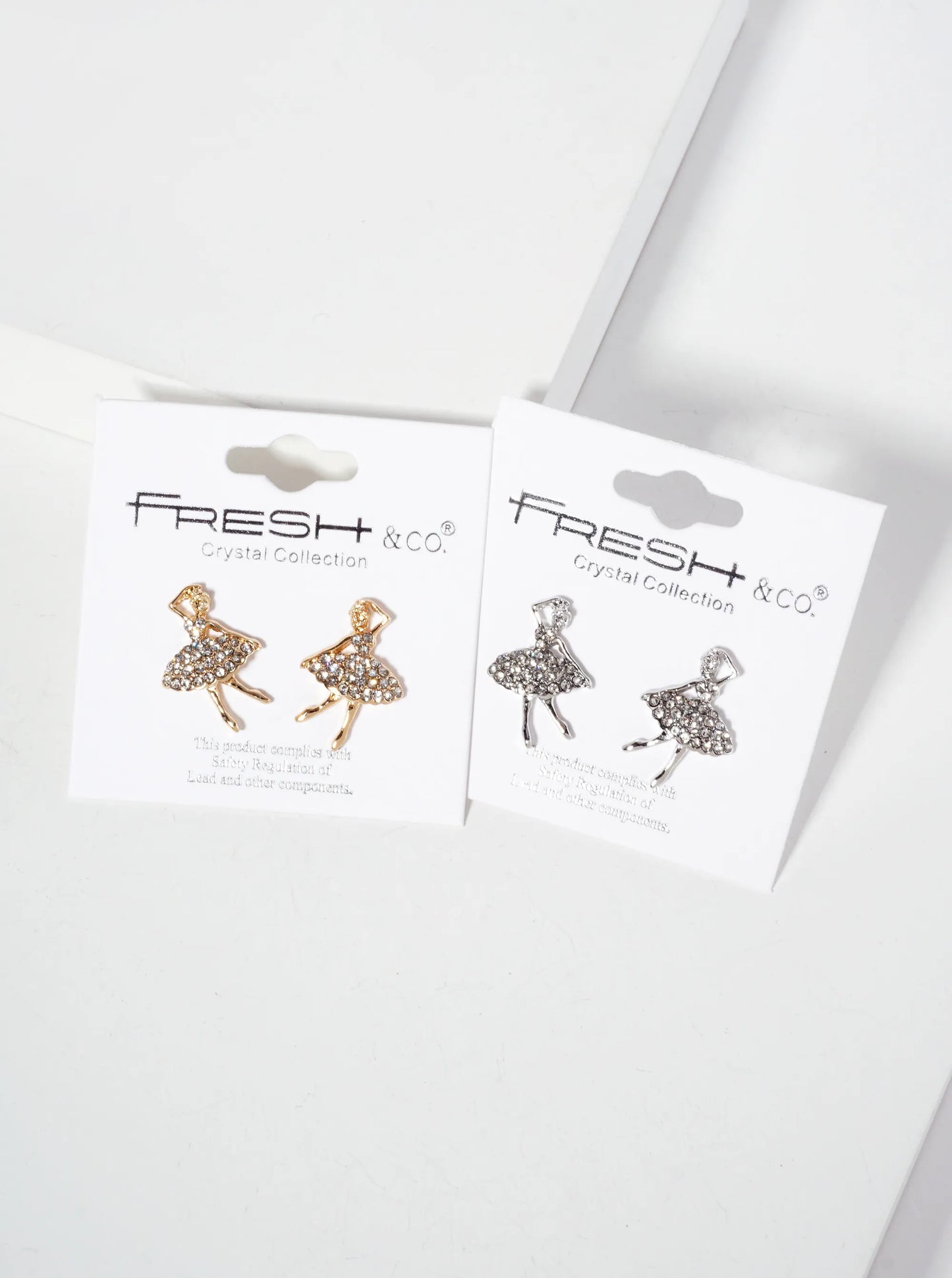 Crystal-Pave Symmetrical Ballerina Stud Earrings