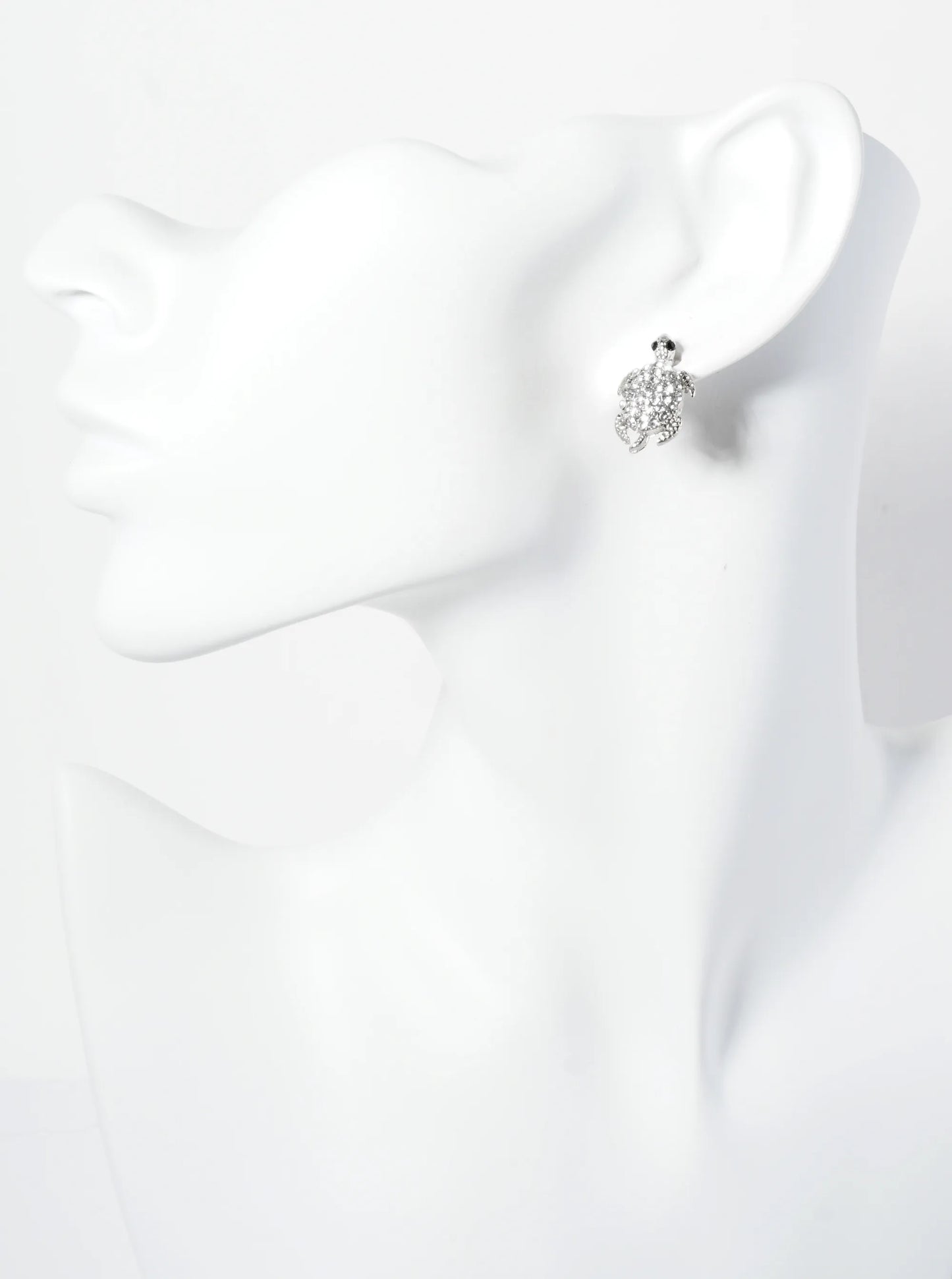 Crystal Pave Turtle Stud Earrings