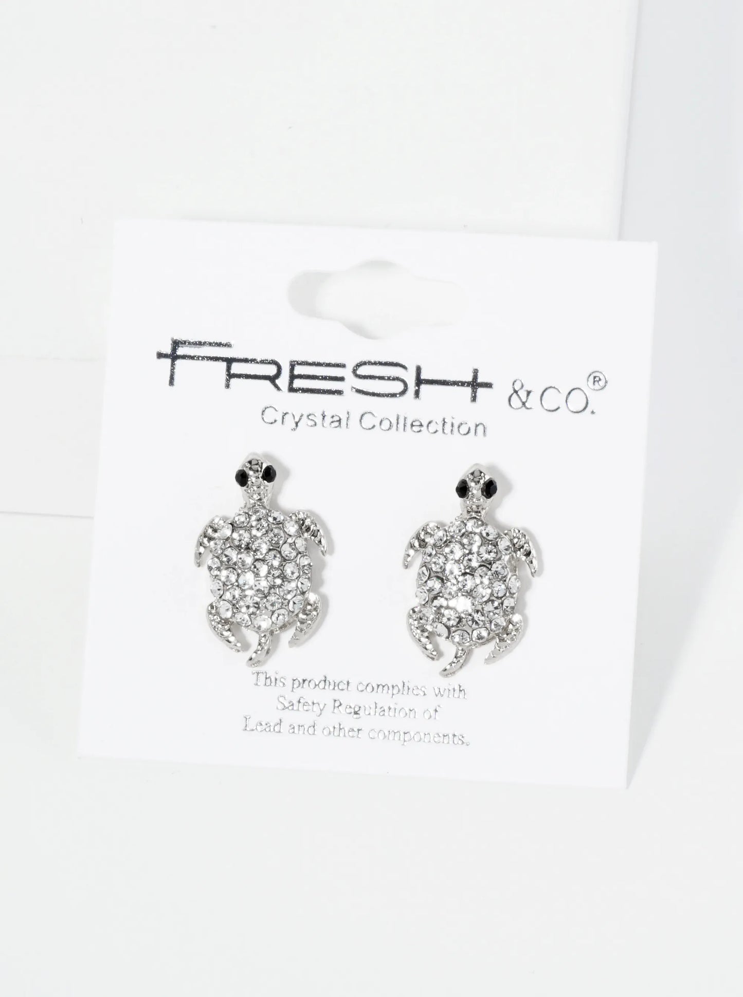 Crystal Pave Turtle Stud Earrings