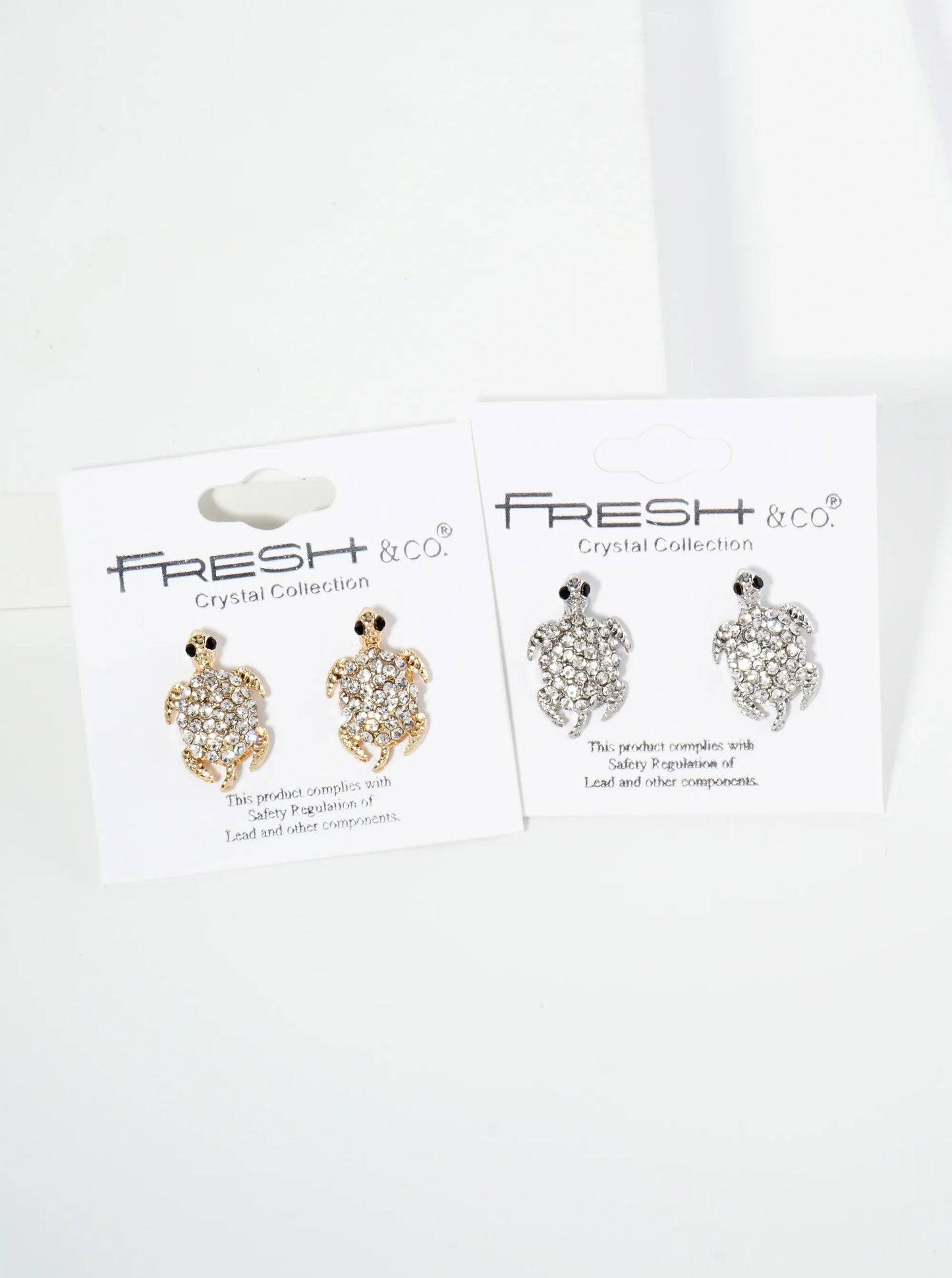 Crystal Pave Turtle Stud Earrings
