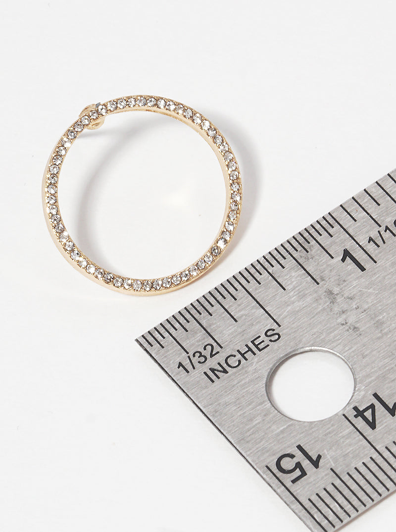 Crystal Pave Circle Post Stud Earrings