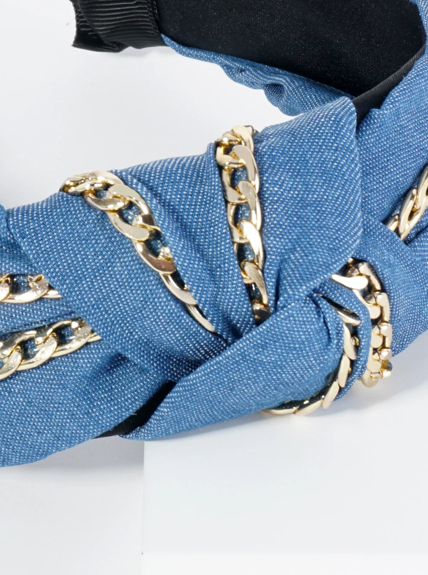 Cuban Link Chain Wrapped Top Knotted Headband