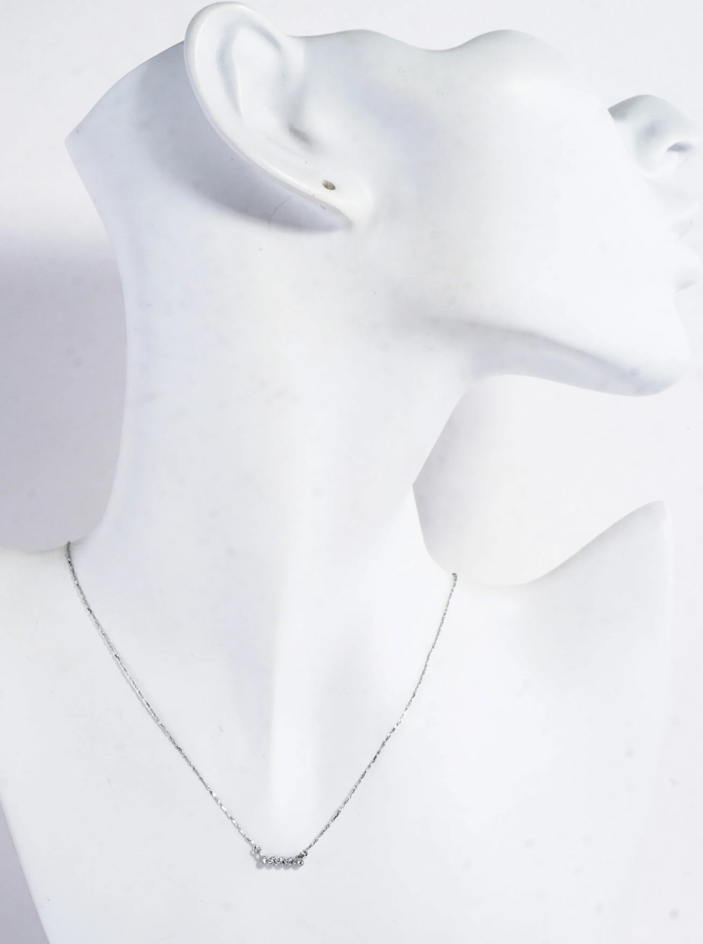 Cubic Zirconia Bar Brass Necklace