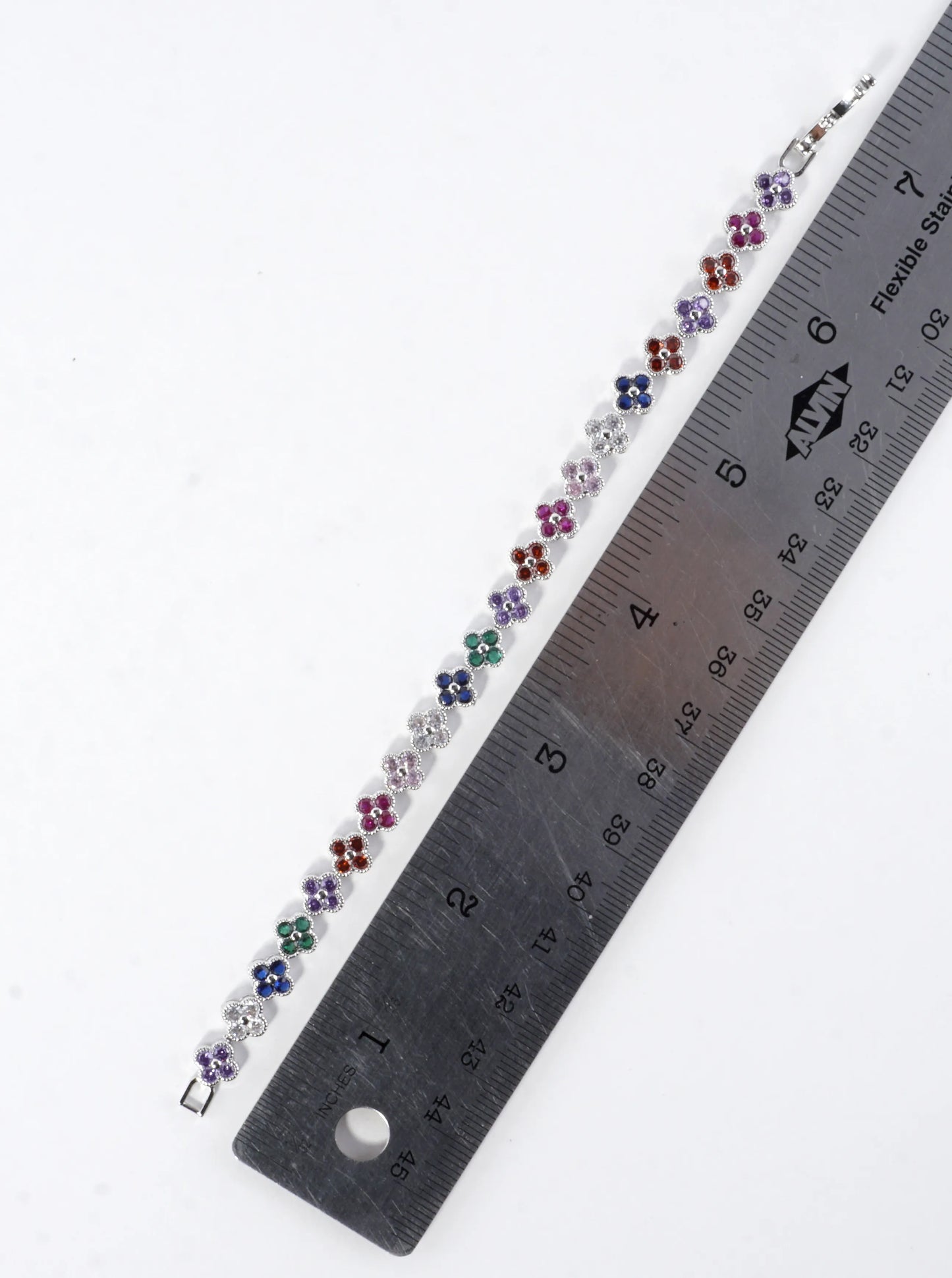 Cubic Zirconia Pave Brass Tennis Bracelet