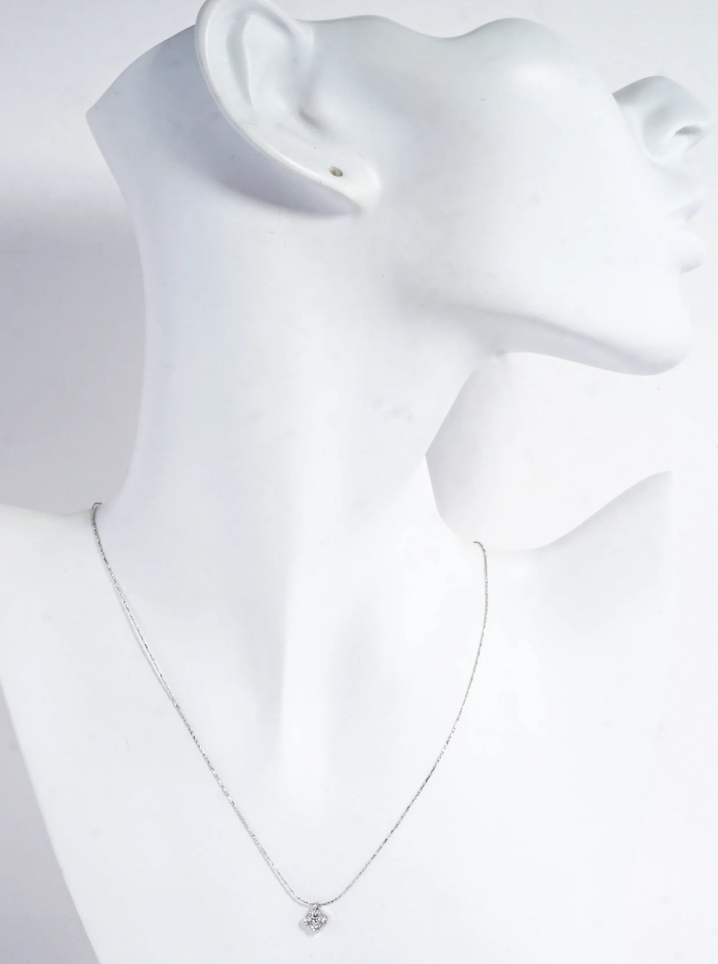 Cubic Zirconia Quatrefoil Brass Pendant Necklace