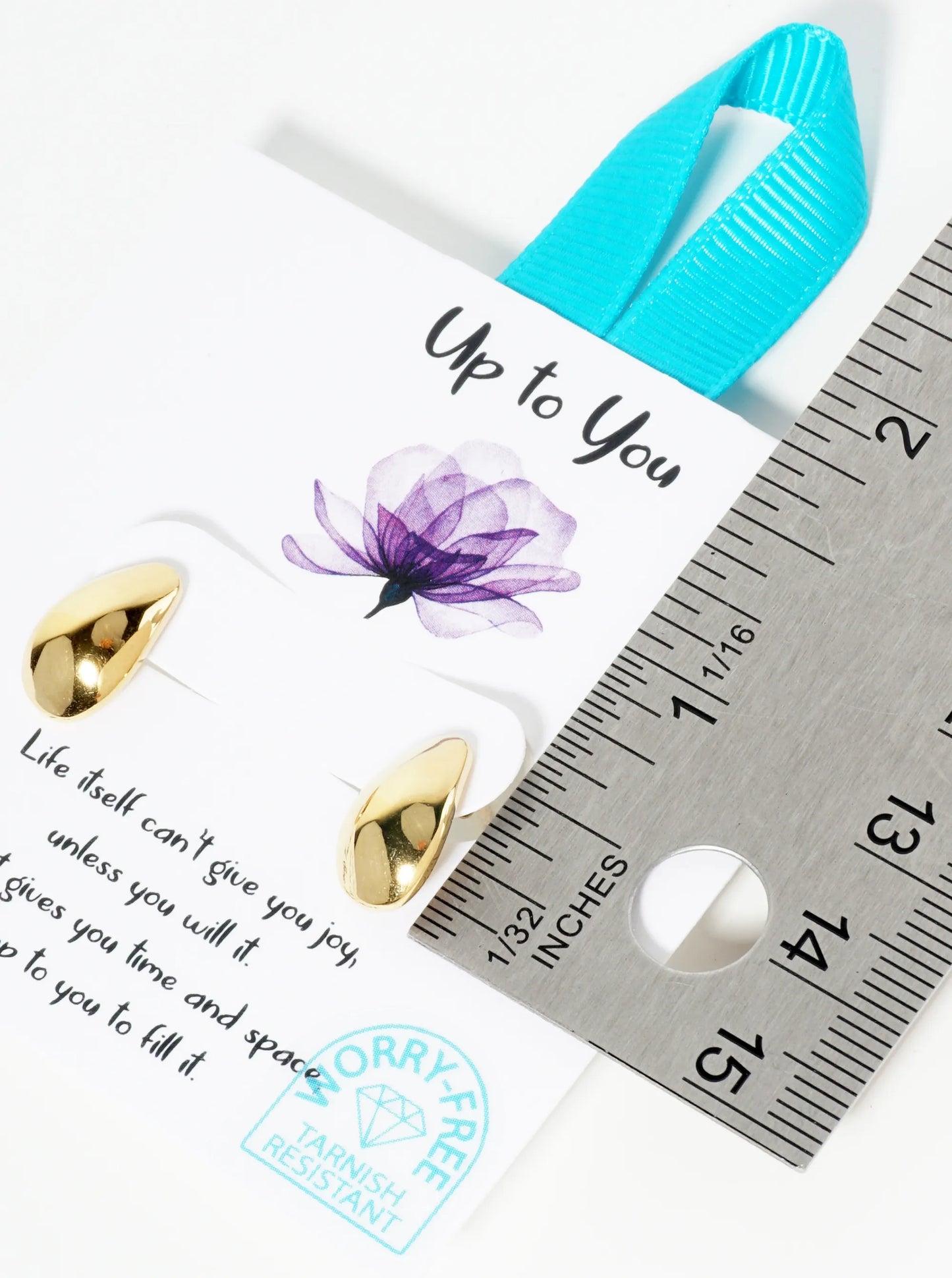 Curved Teardrop Hypoallergenic Stainless Steel Stud Earrings