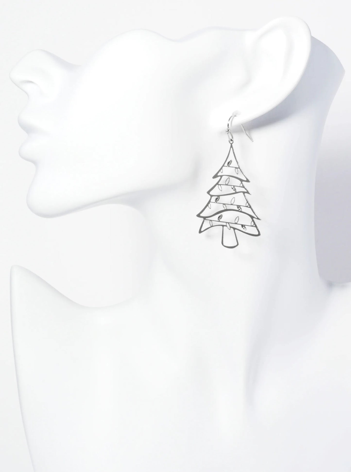 Cutout Lights Christmas Tree Lightweight Dangle Earrings