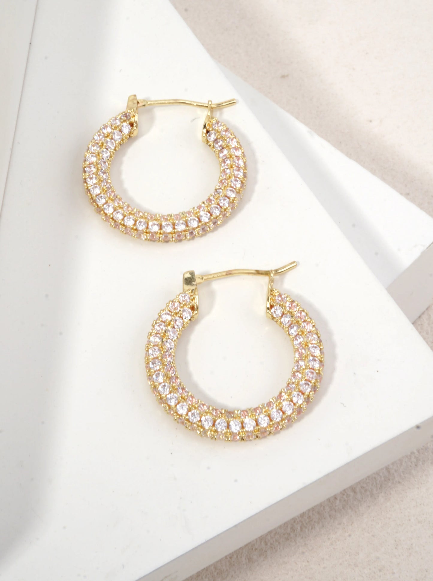 CZ Pave Hoop Earrings