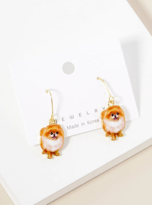 Dainty Dog Dangle Drop Earrings