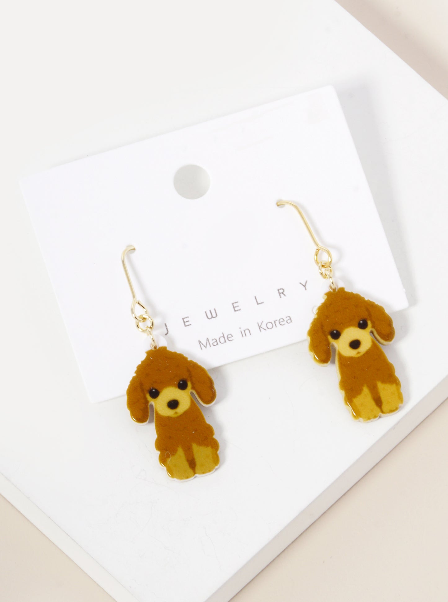 Dainty Dog Dangle Drop Earrings