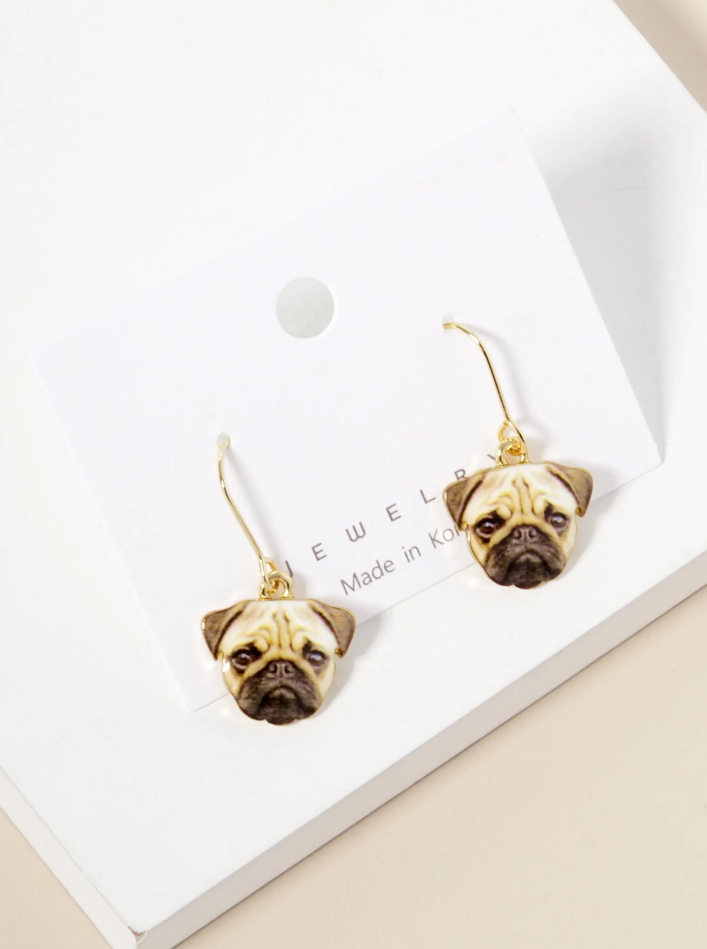 Dainty Dog Face Dangle Drop Earrings