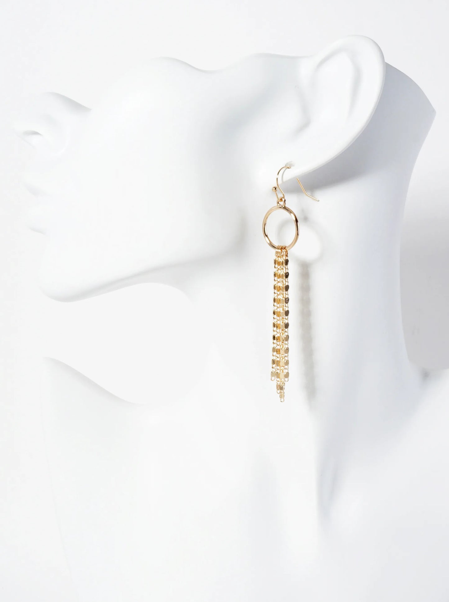 Delicate-chain Drop Polished Circle Dangle Earrings