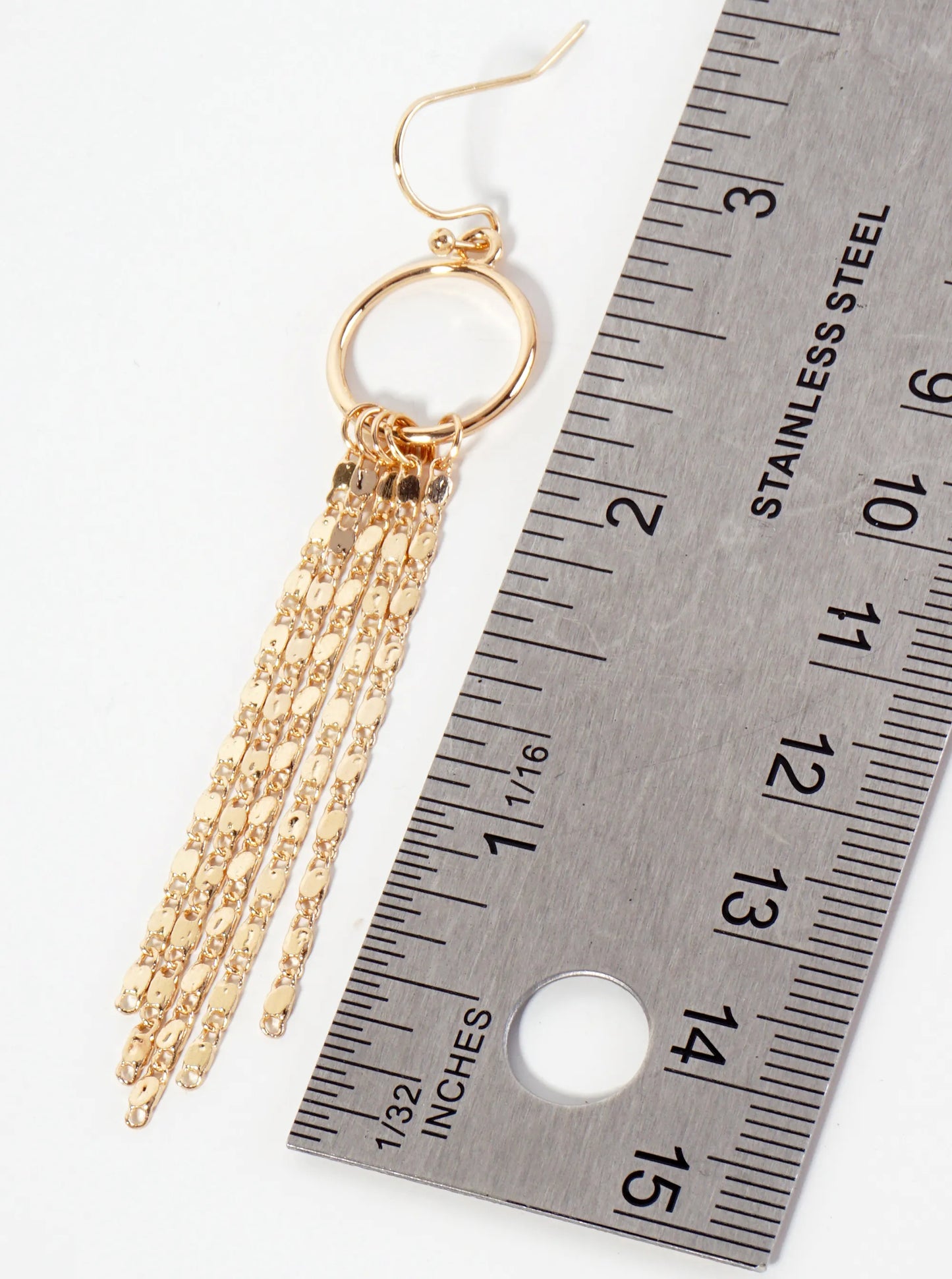 Delicate-chain Drop Polished Circle Dangle Earrings