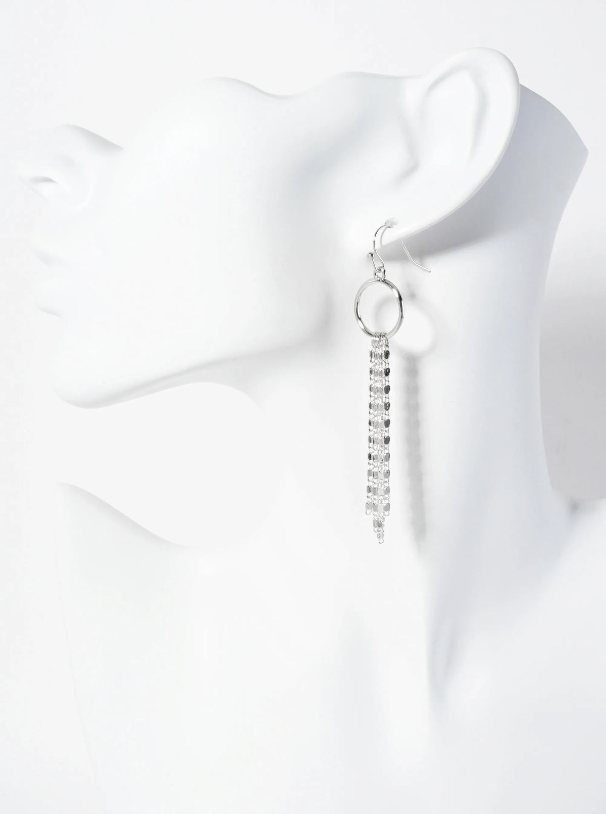 Delicate-chain Drop Polished Circle Dangle Earrings