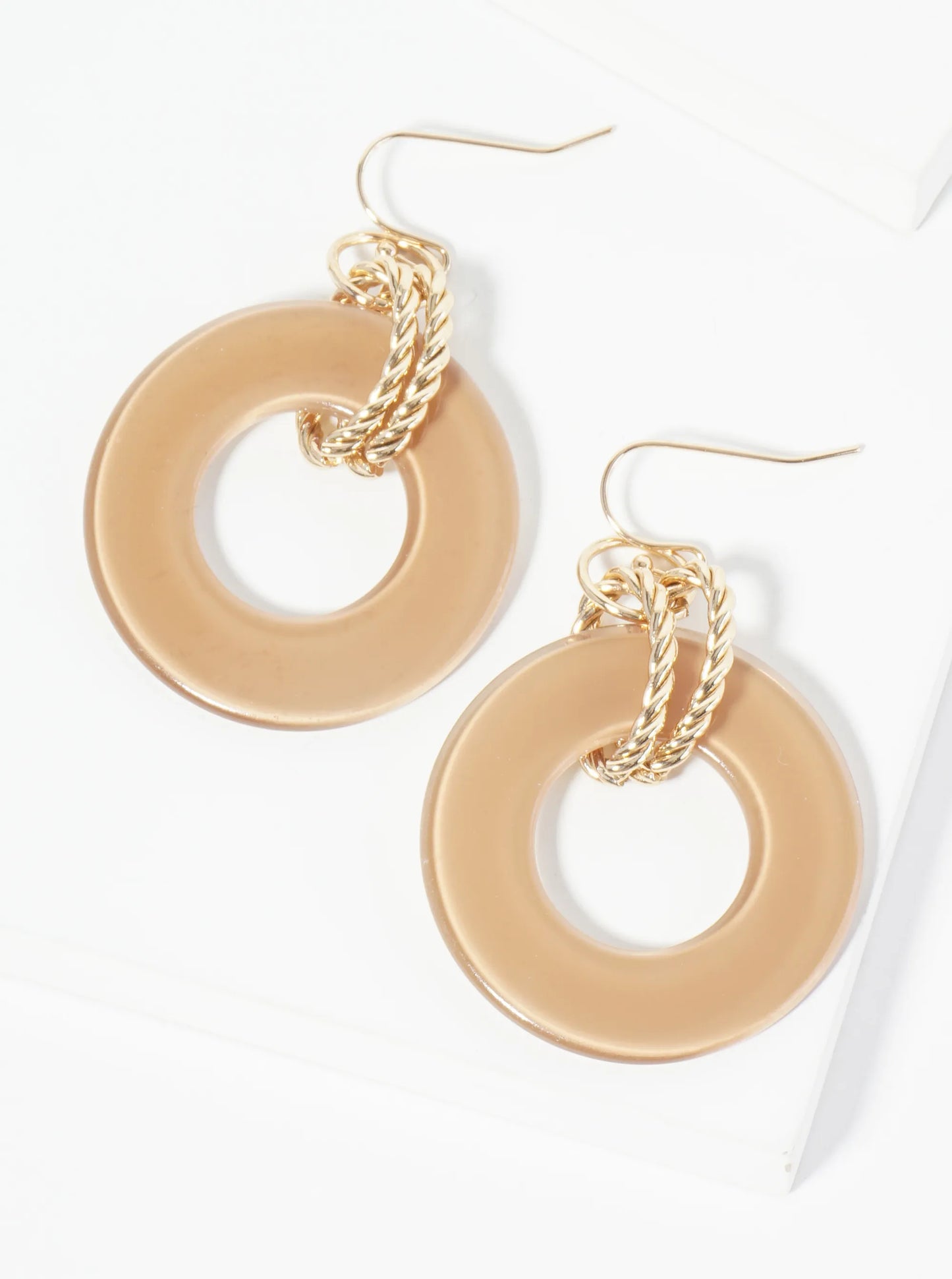 Donut-Shaped Acetate Dangle Drop Earrings