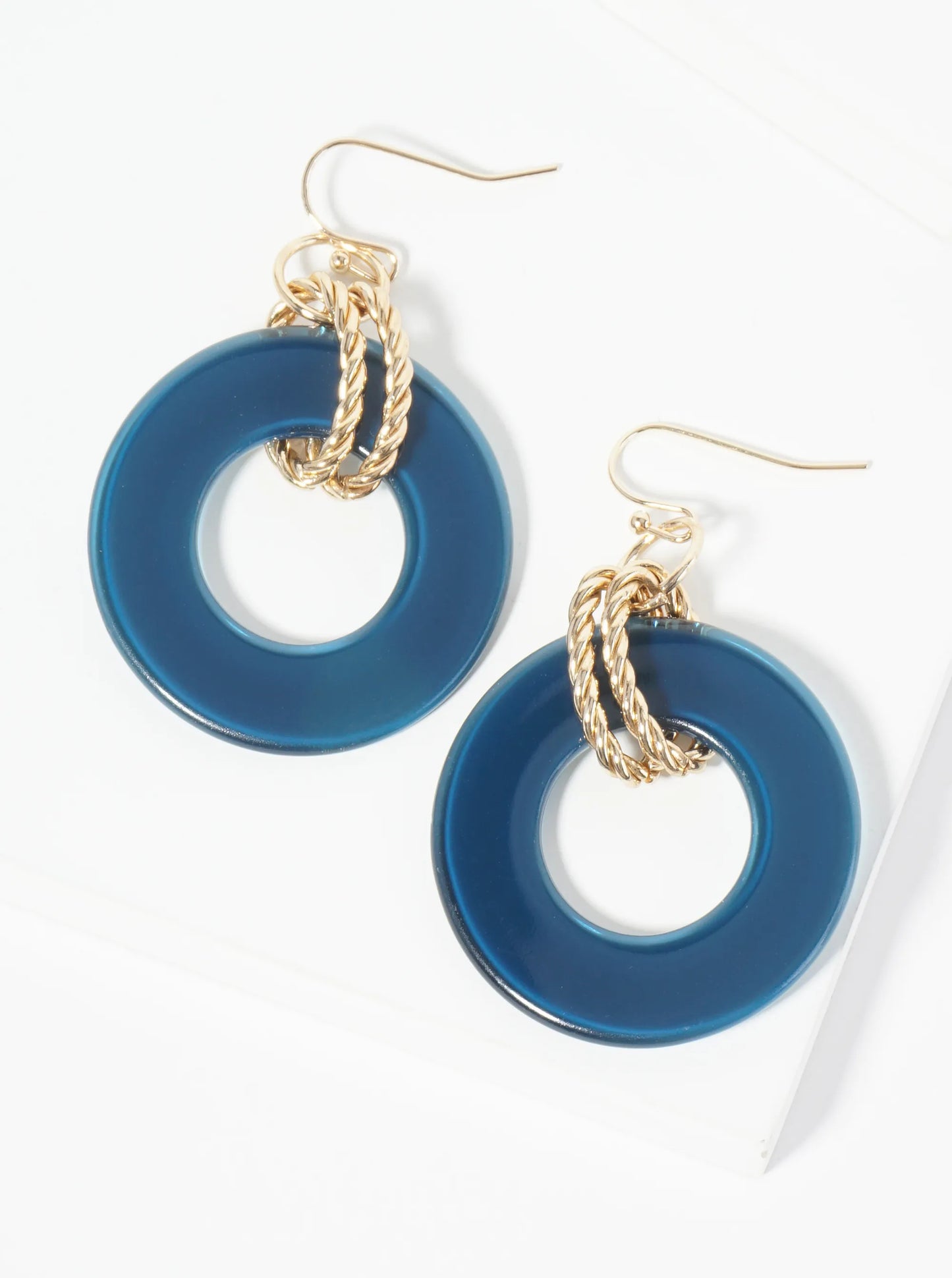Donut-Shaped Acetate Dangle Drop Earrings