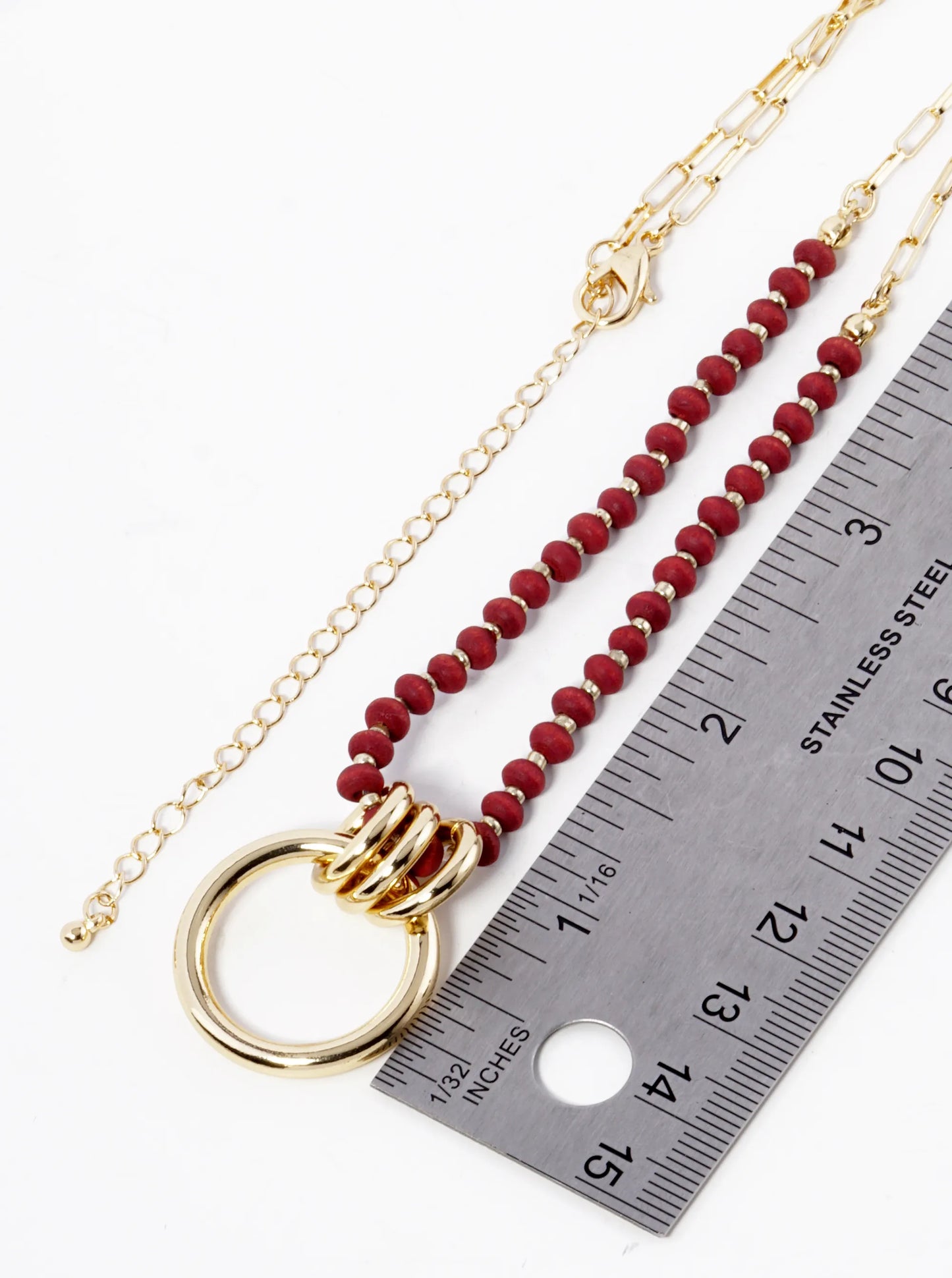 Door Knocker Pendant Wood Beaded Necklace