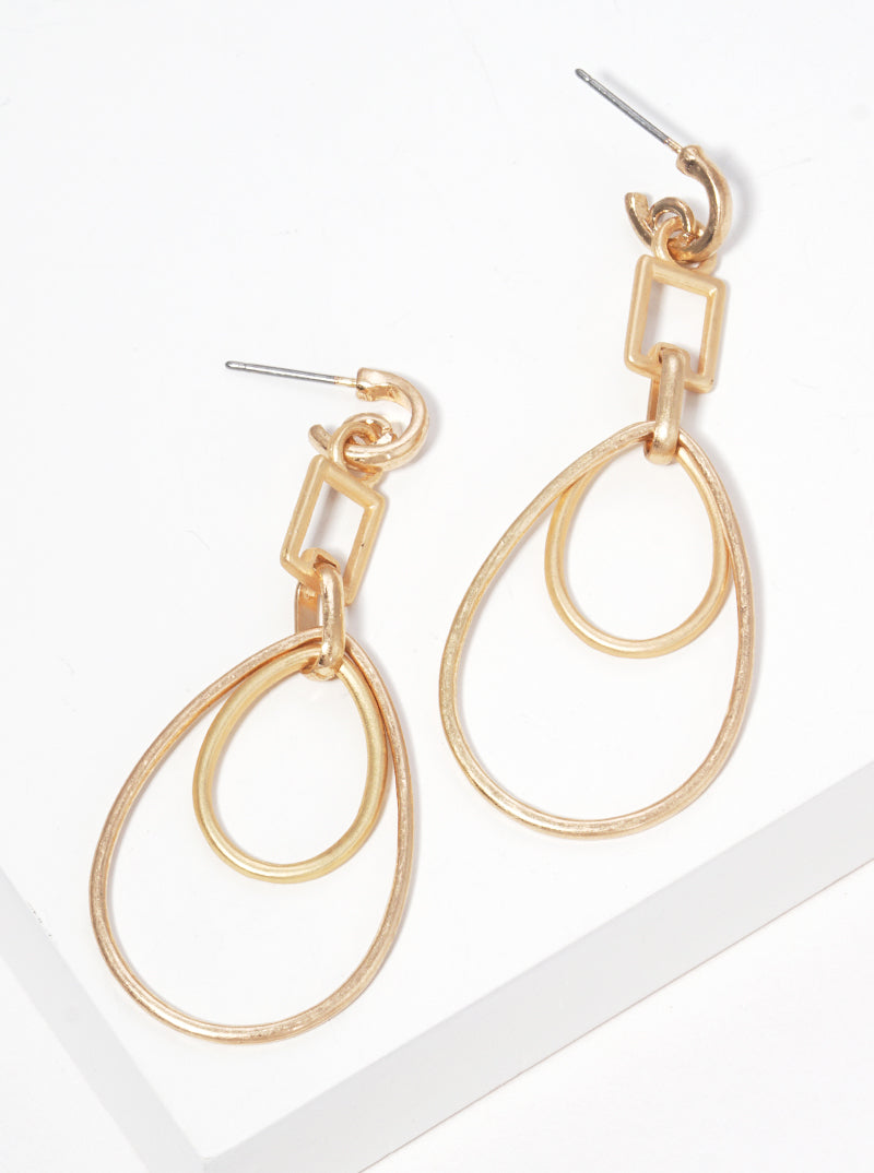 Double Layer Teardrop Dangle Earrings
